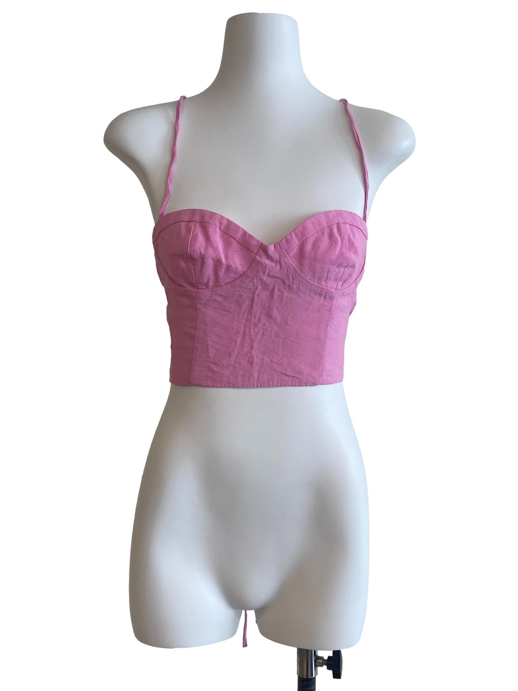 Pink Sleeveless Crop Top