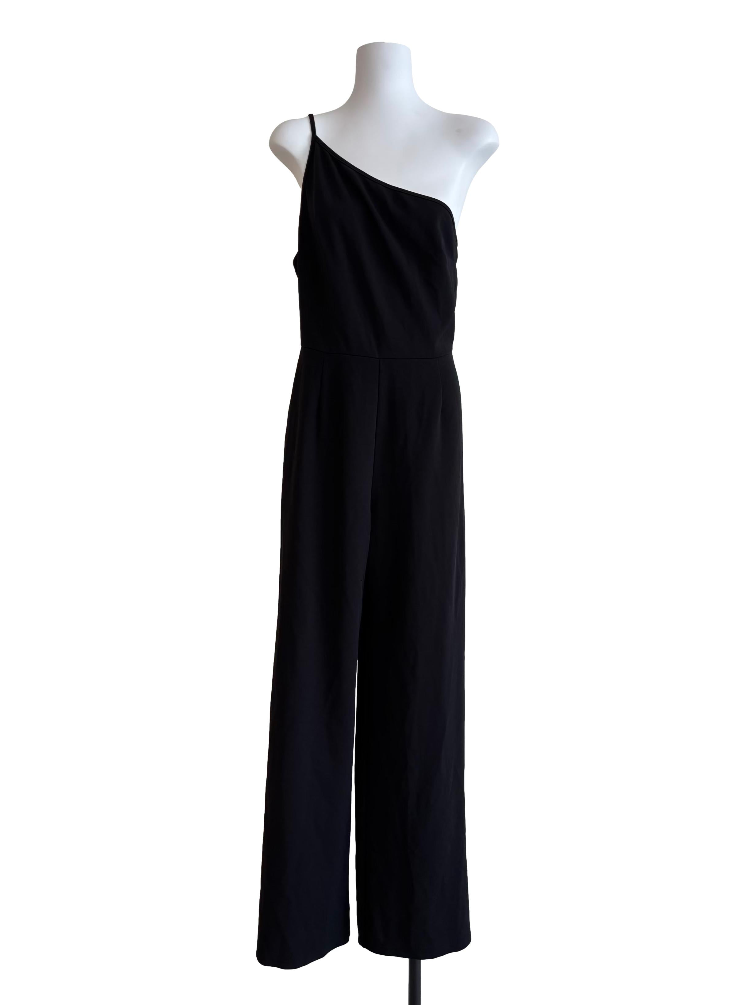 Jade Black One Shoulder Jumpsuit