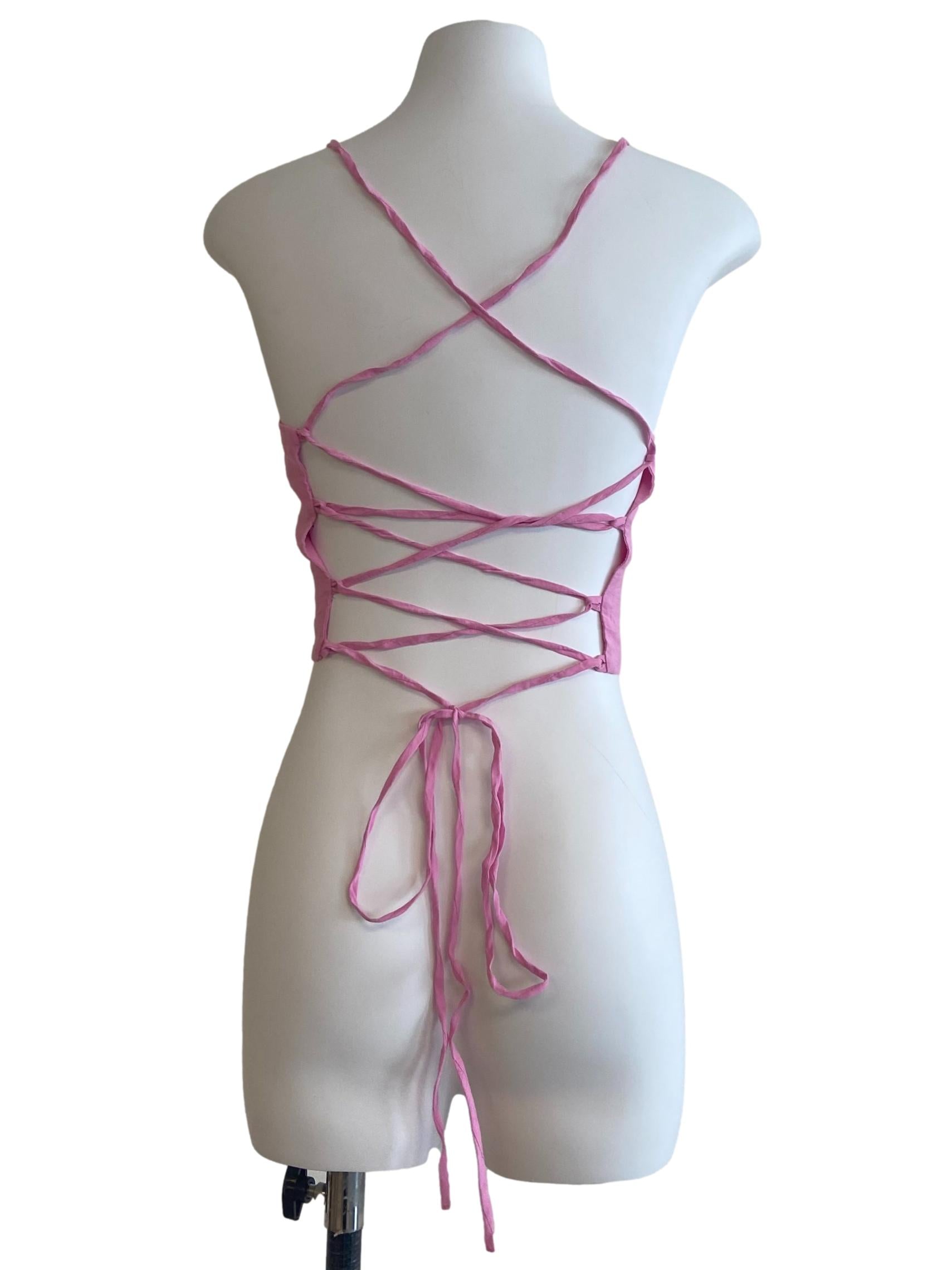 Pink Sleeveless Crop Top