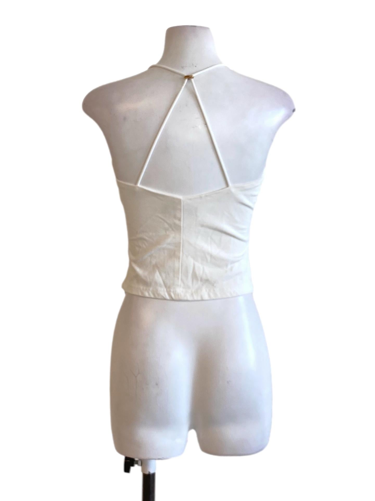 Soft White Sweetheart Halter Fit Cropped Top