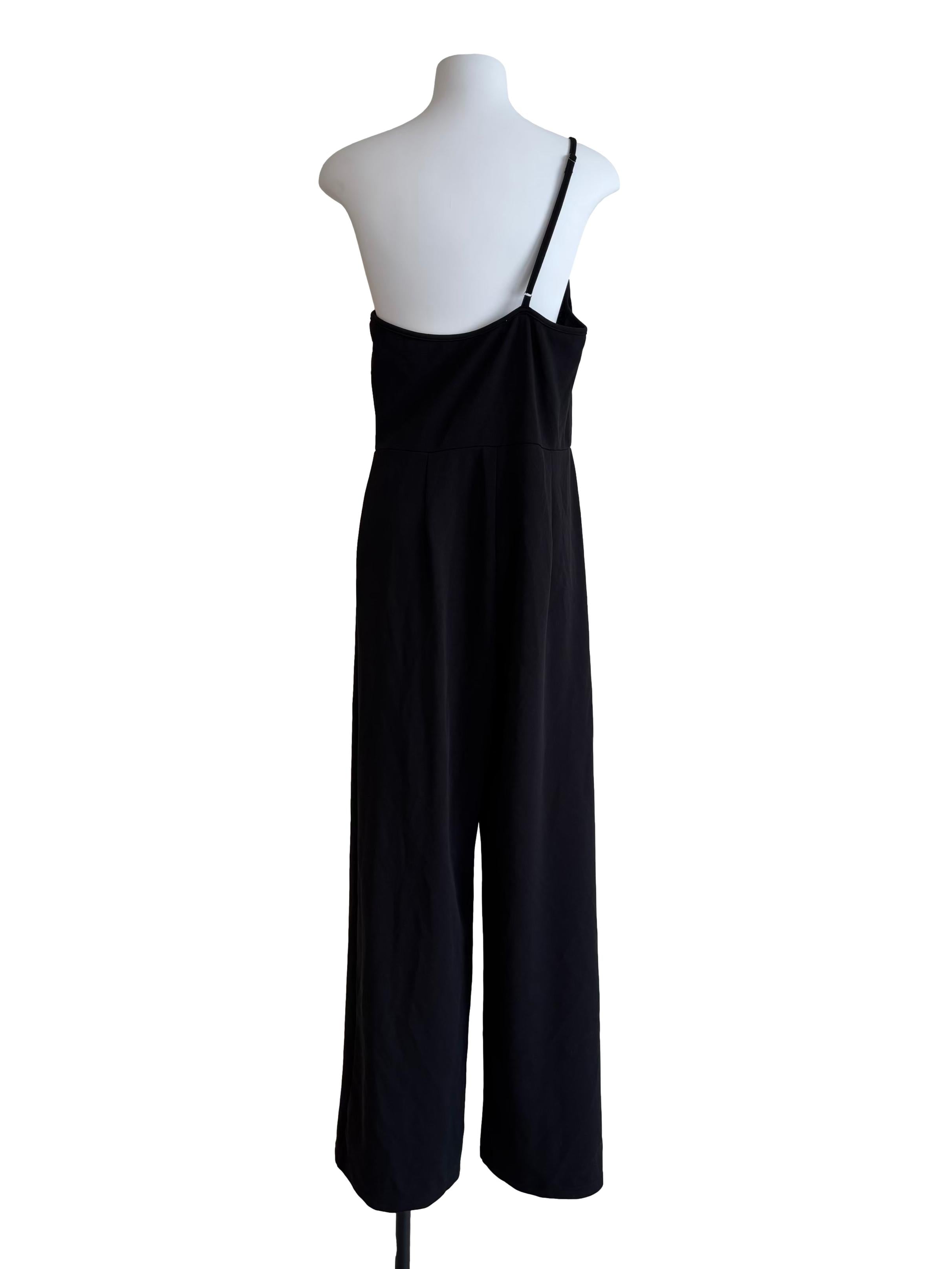 Jade Black One Shoulder Jumpsuit