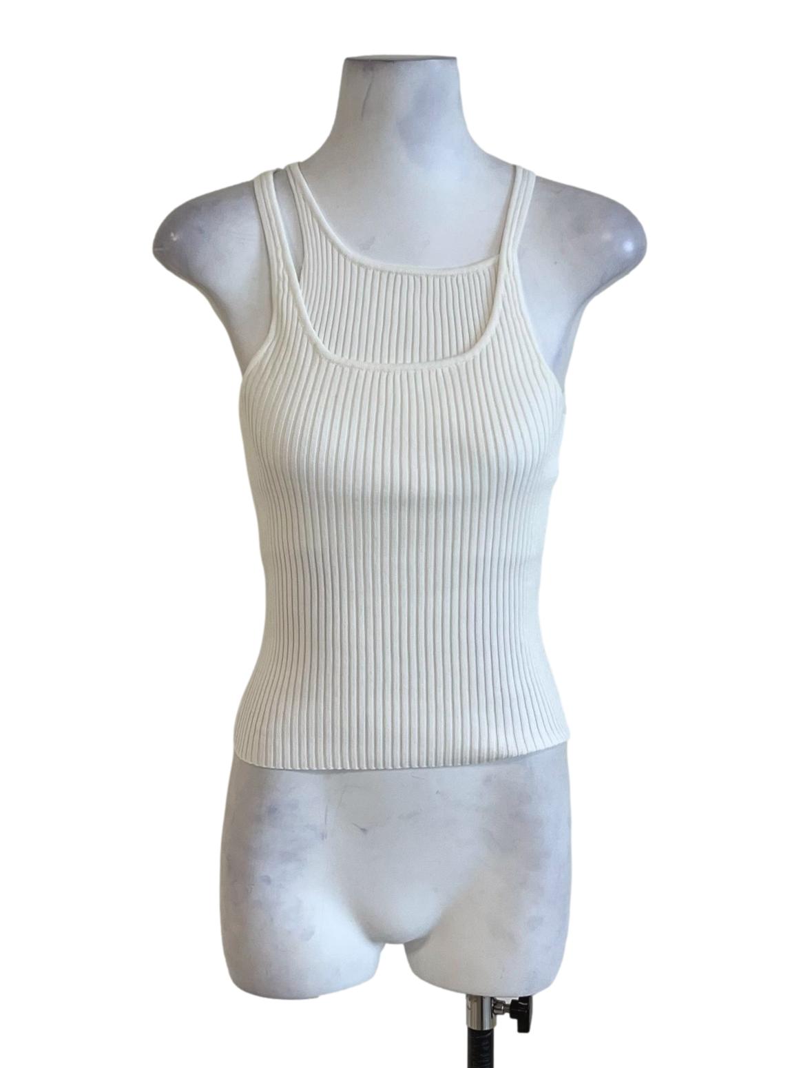 White Kimberly Layered Knit Top