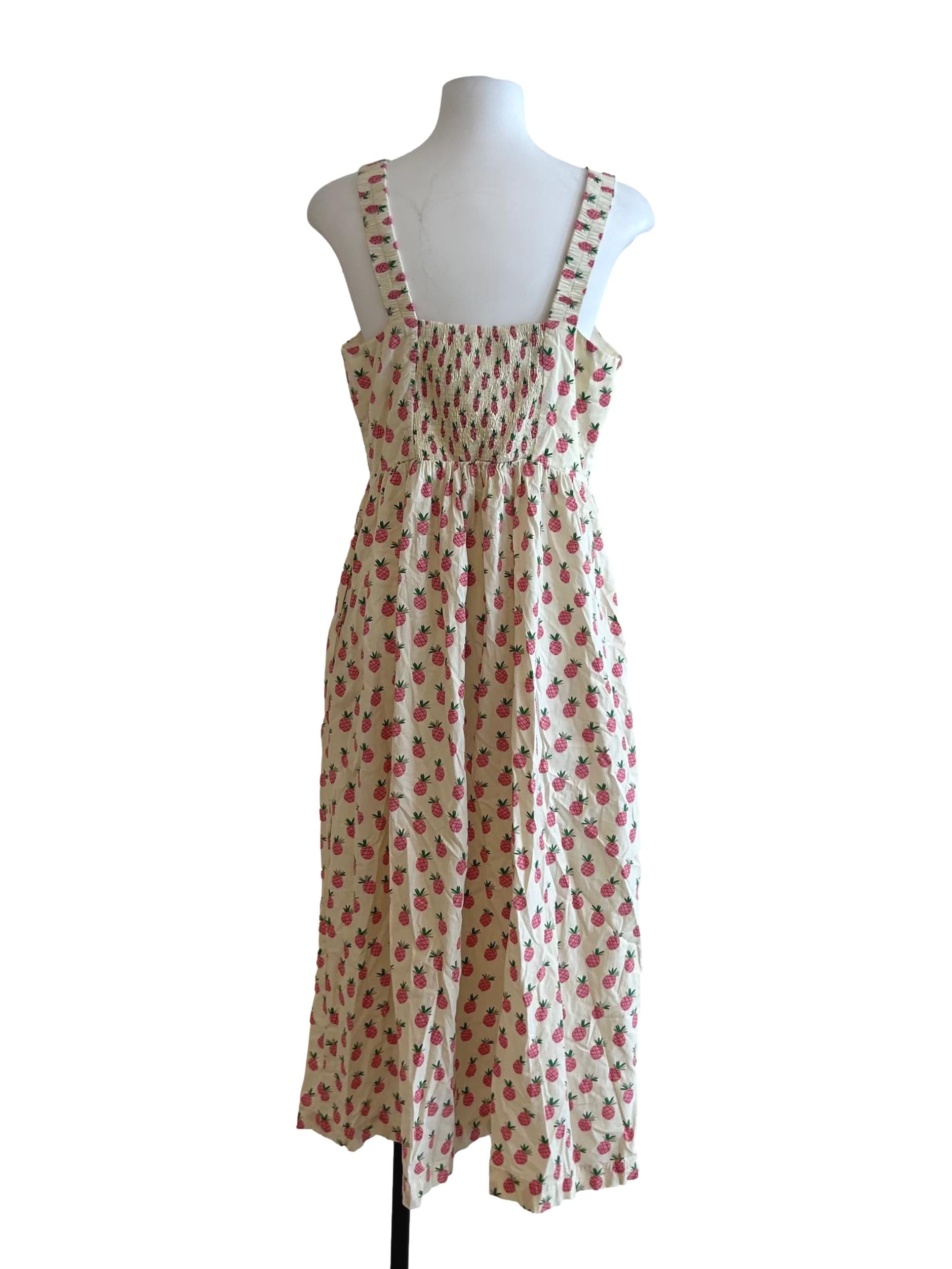 Cream And Pink Pineapple Dress