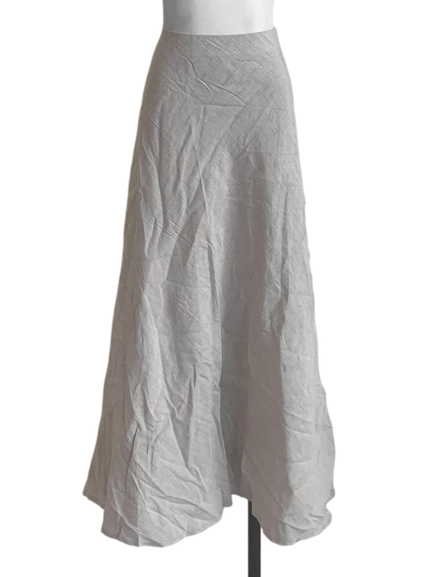Bone Beige A-Line Long Skirt LB