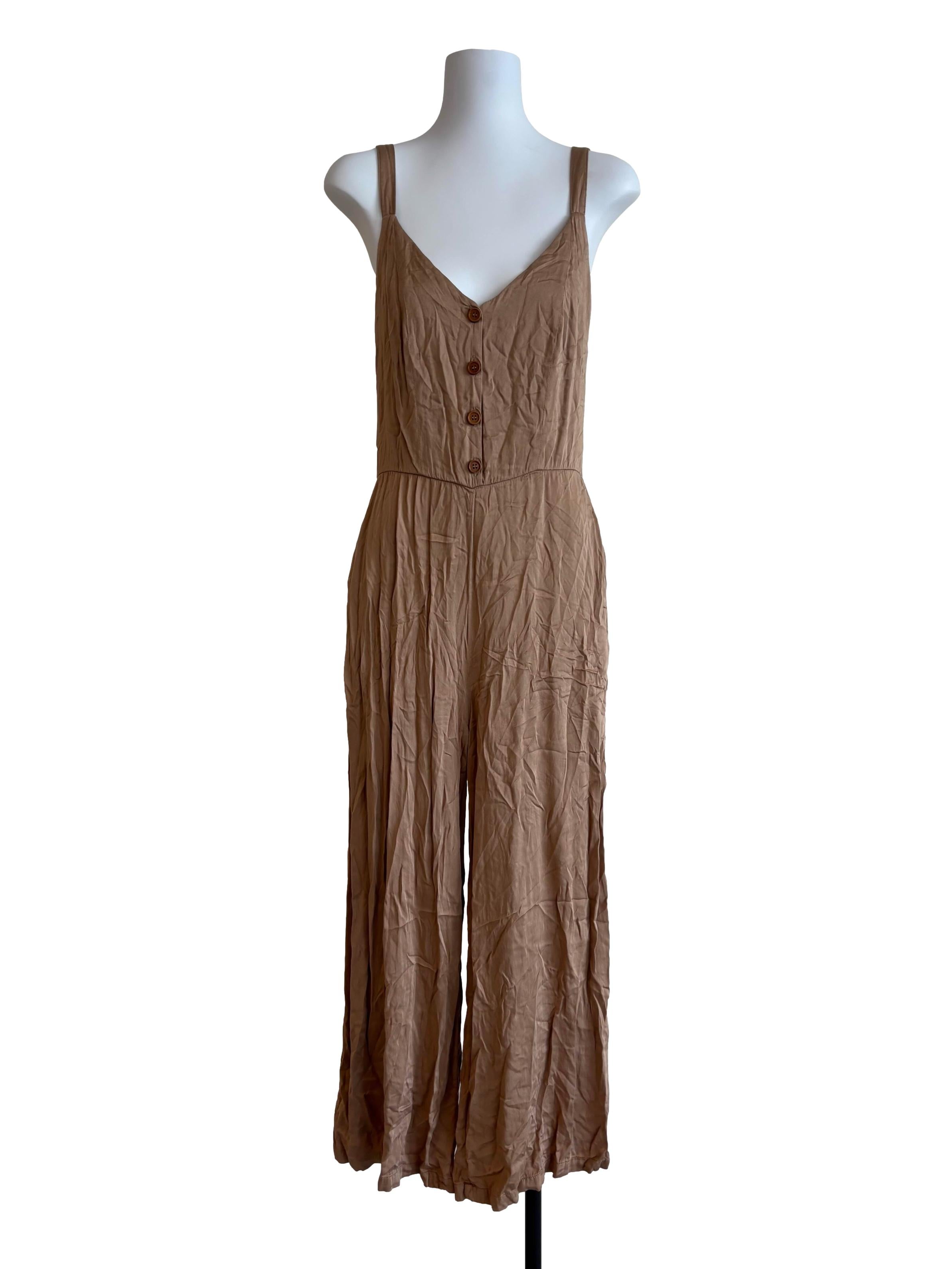 Tortilla Brown Sleeveless Jumpsuit