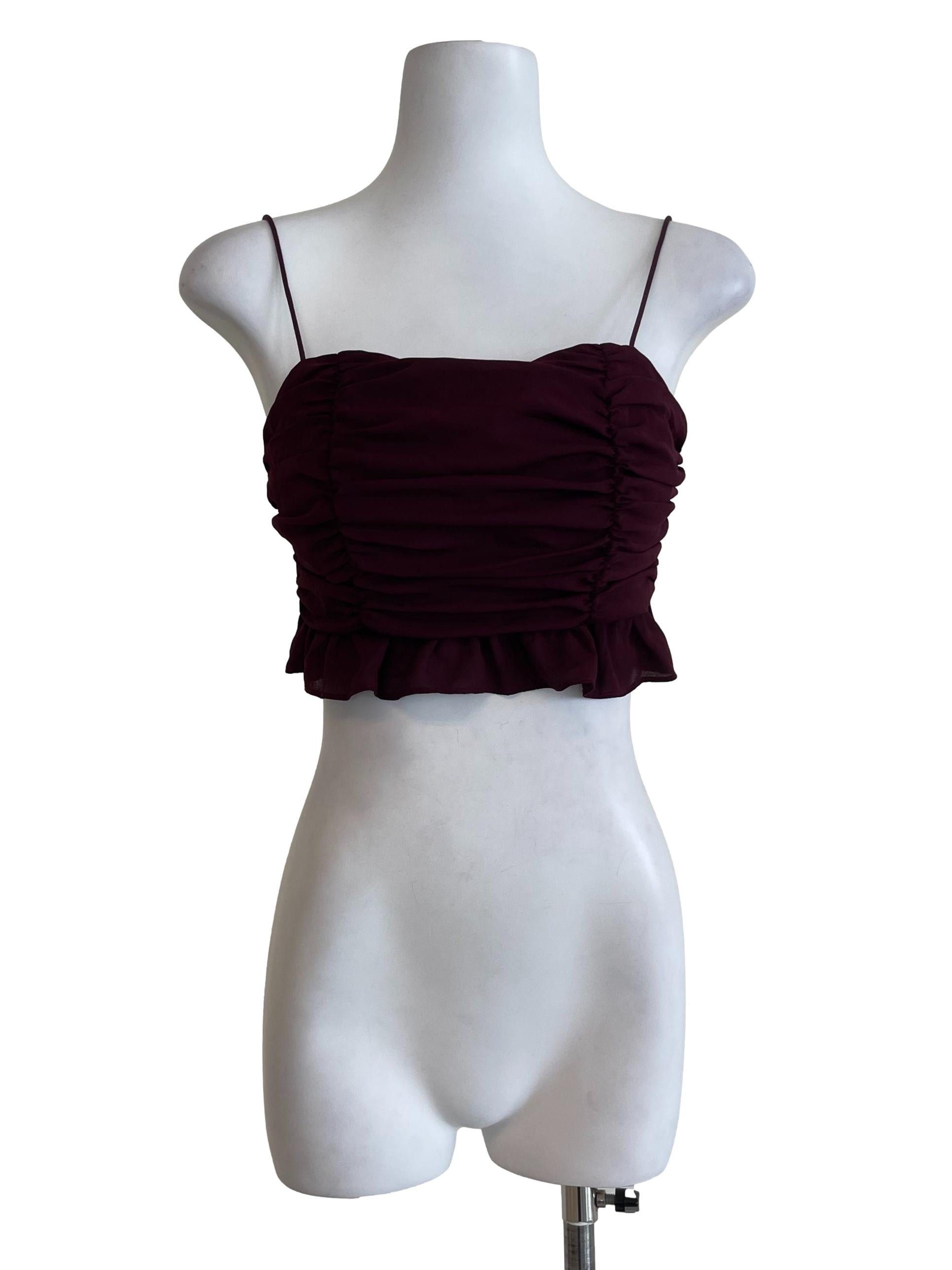 Mangosteen Ruffles Crop Top