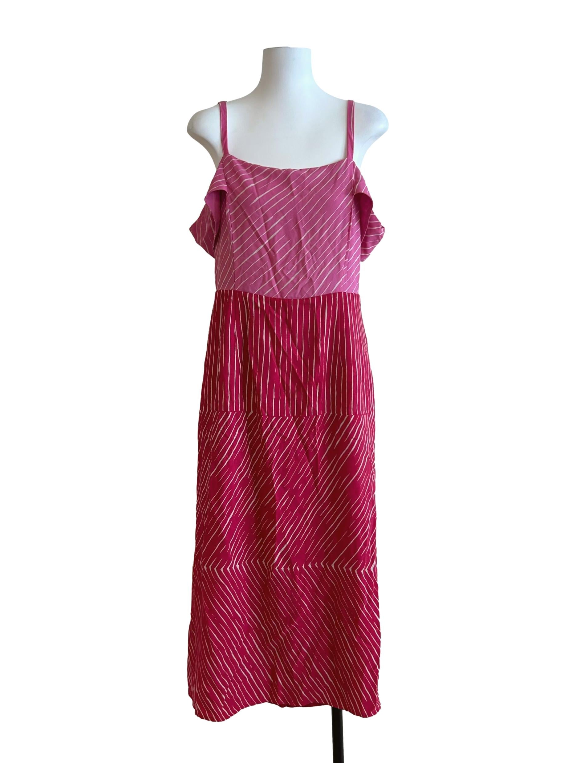 Two-Tone Pink Striped Cami Dress