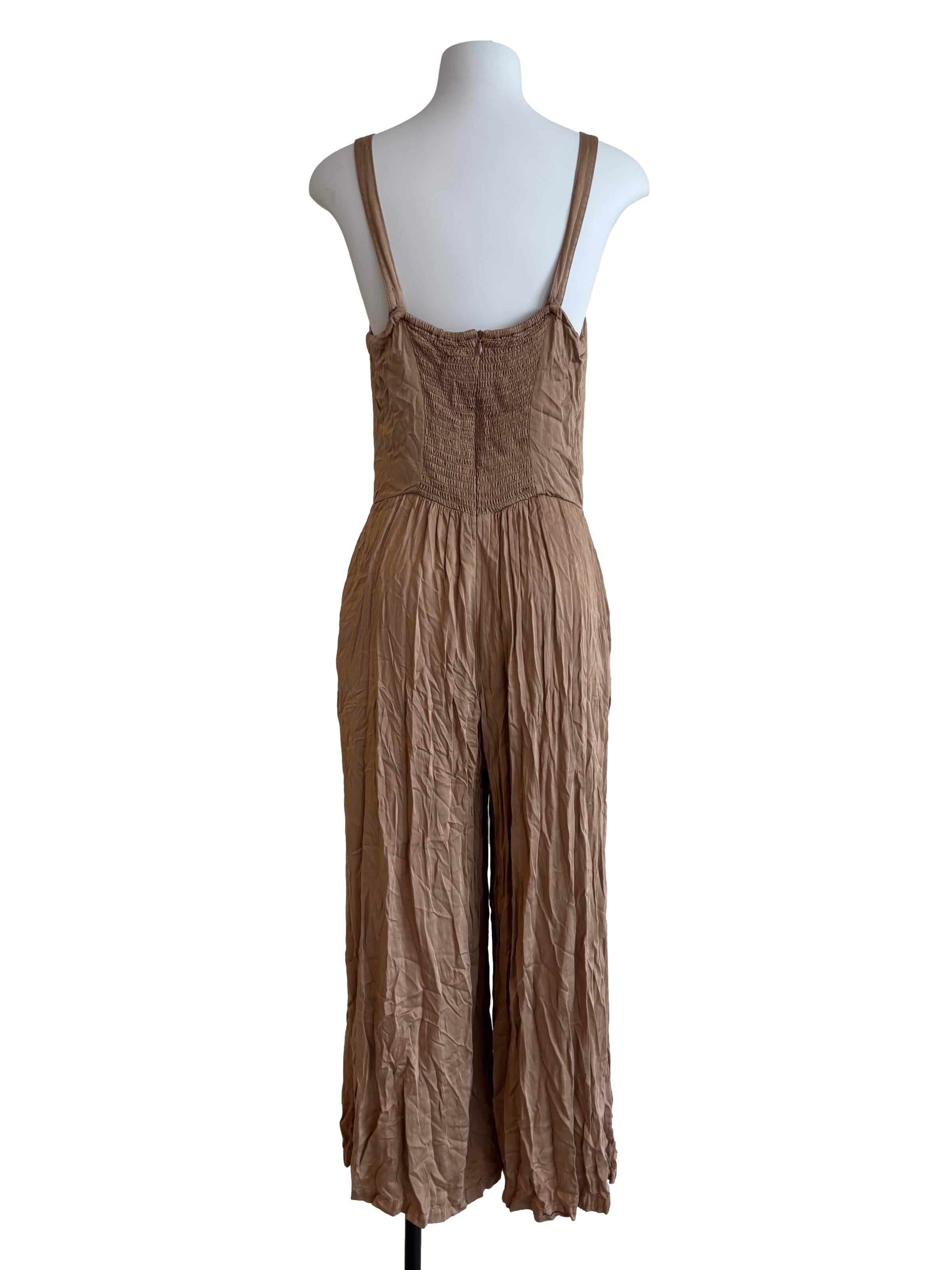 Tortilla Brown Sleeveless Jumpsuit