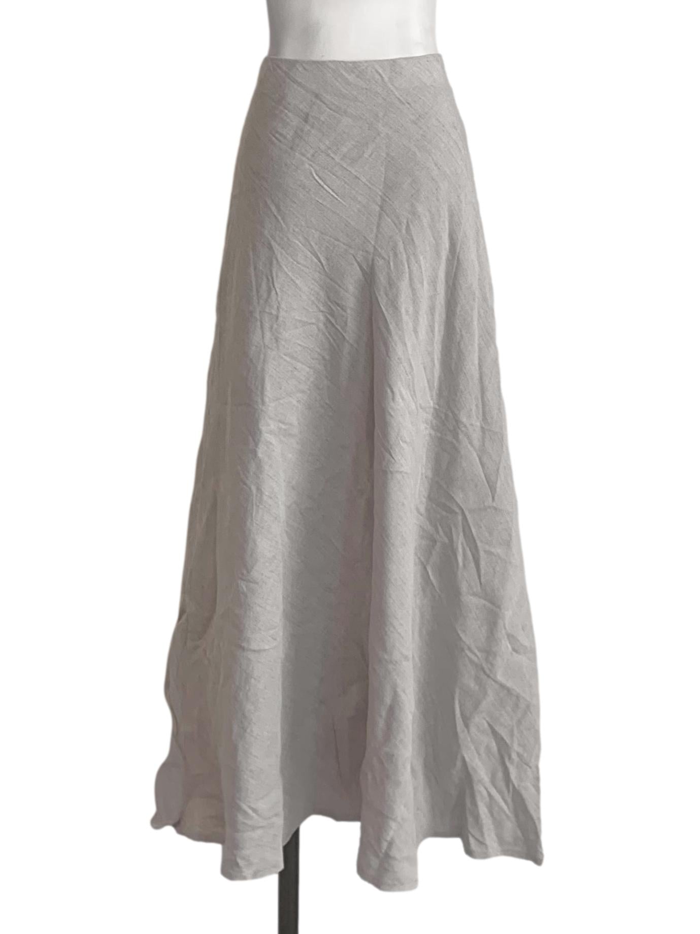 Bone Beige A-Line Long Skirt LB
