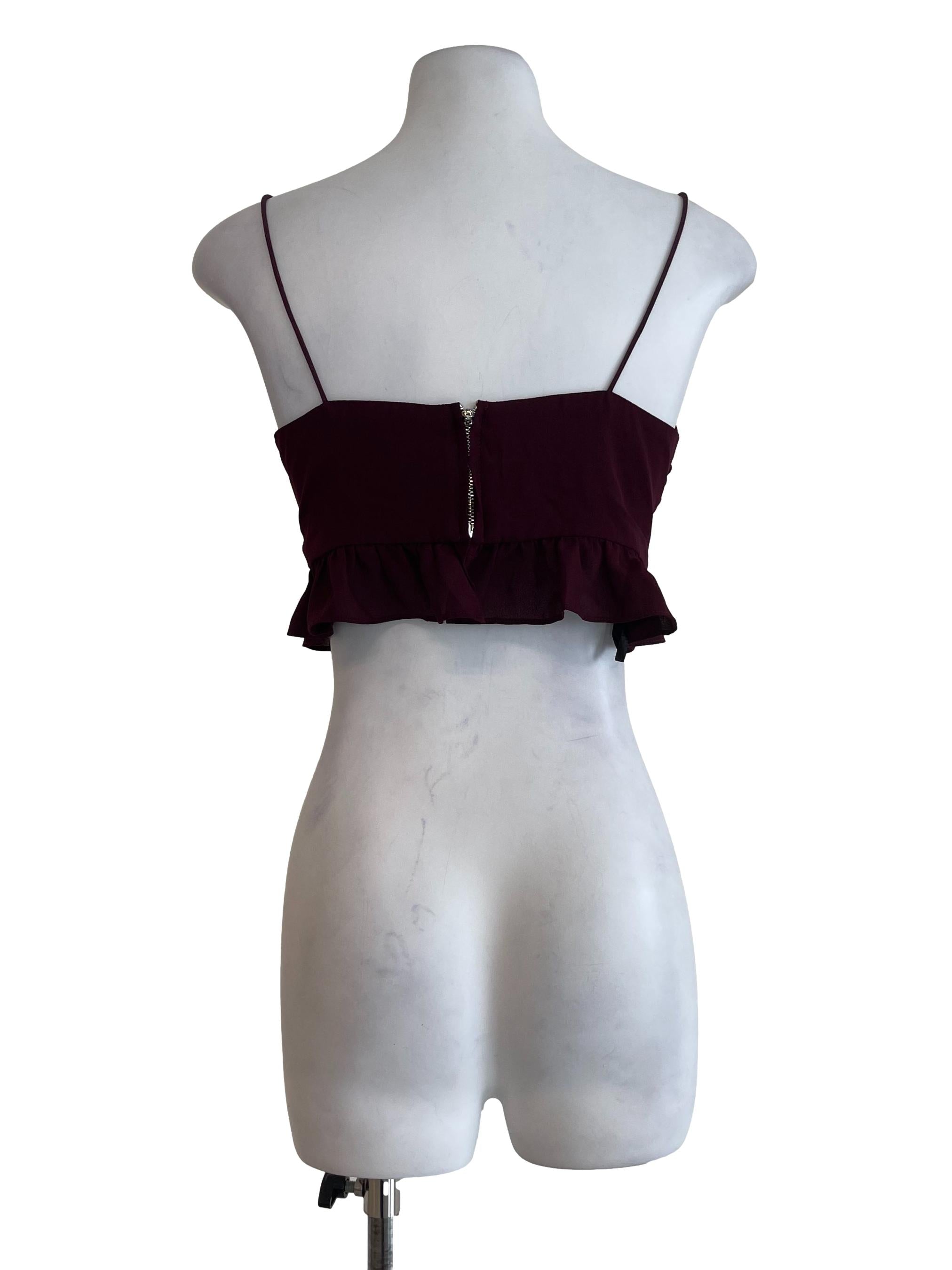 Mangosteen Ruffles Crop Top