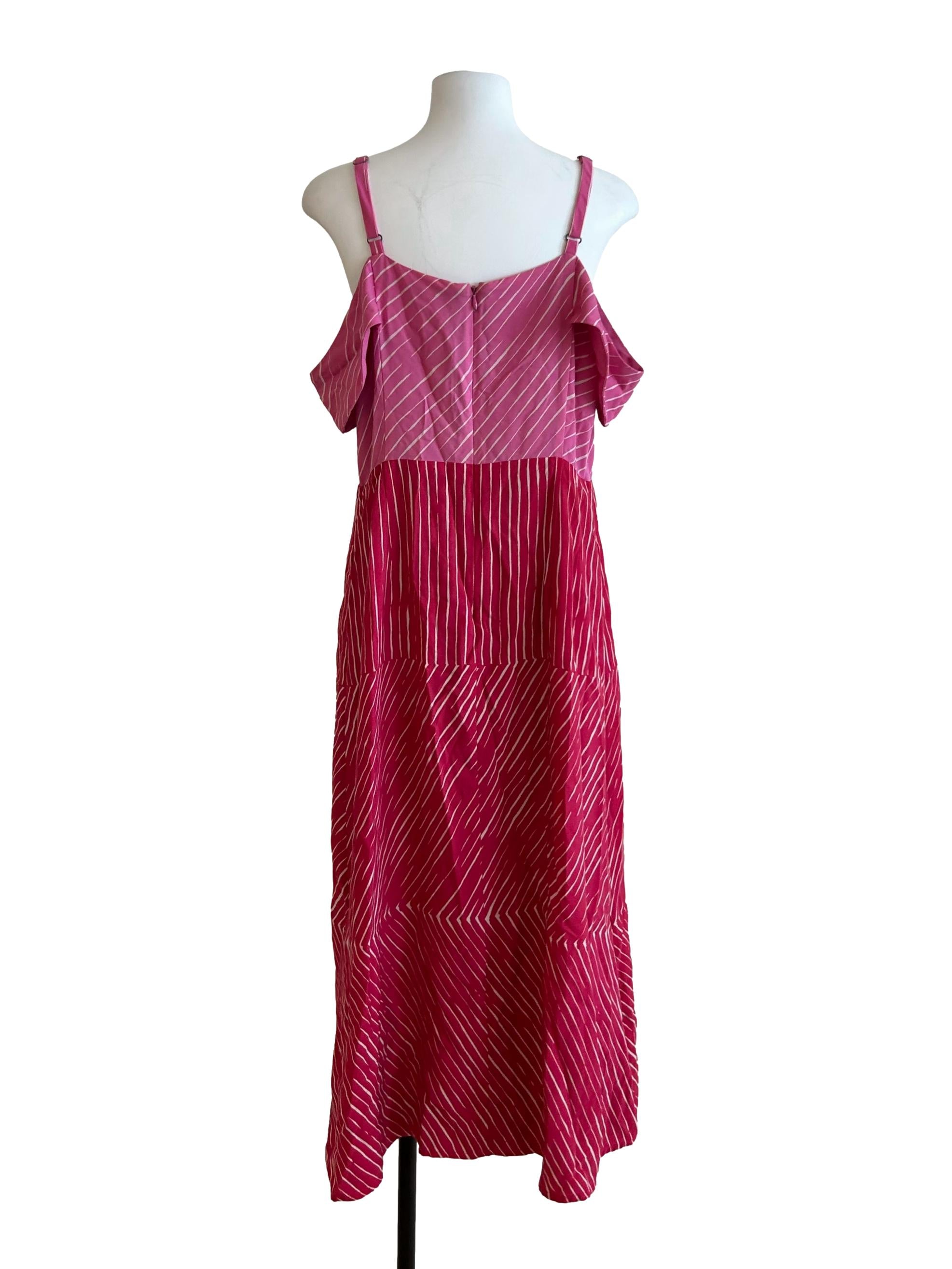 Two-Tone Pink Striped Cami Dress