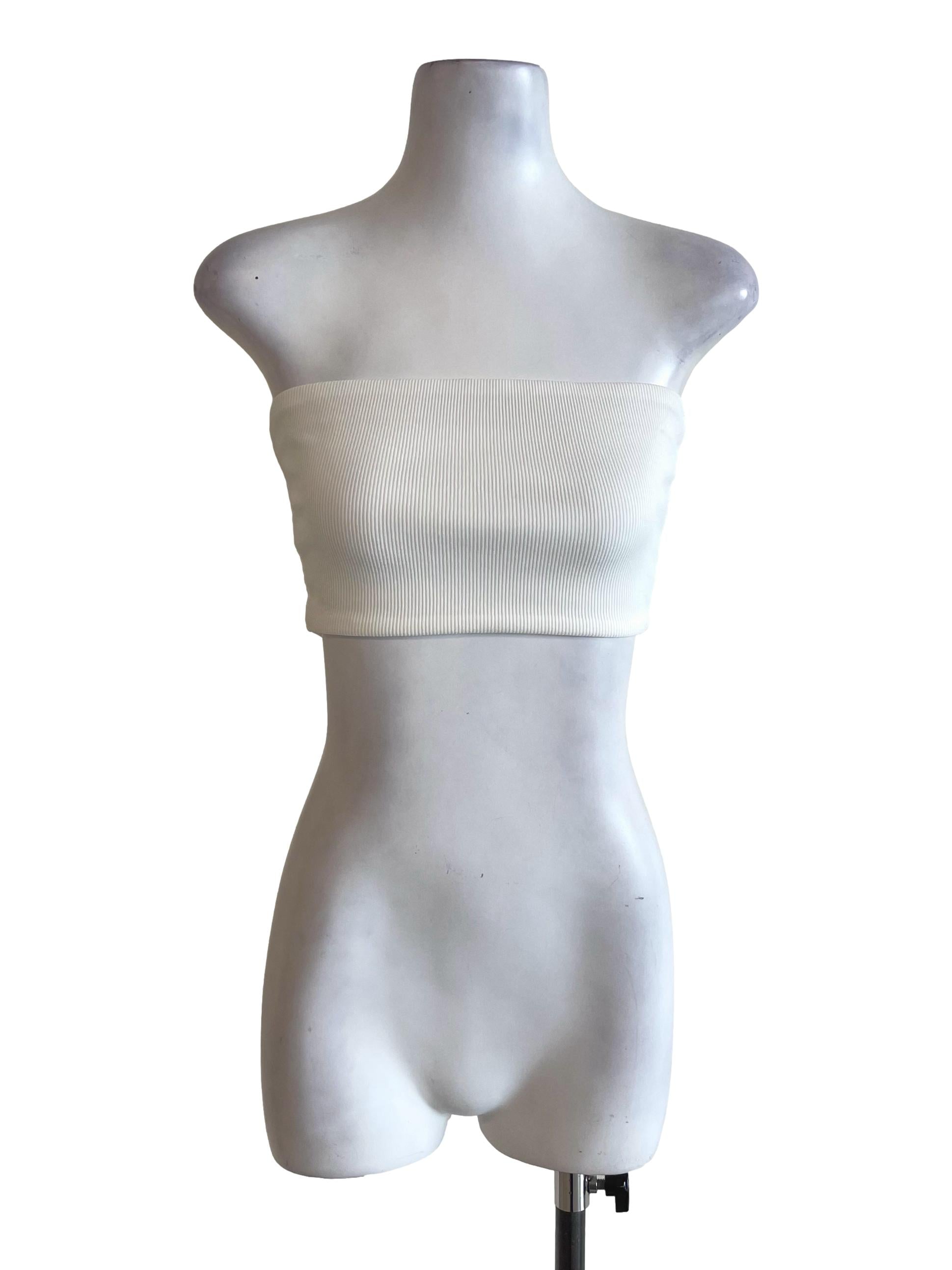 Off White Strapless Top