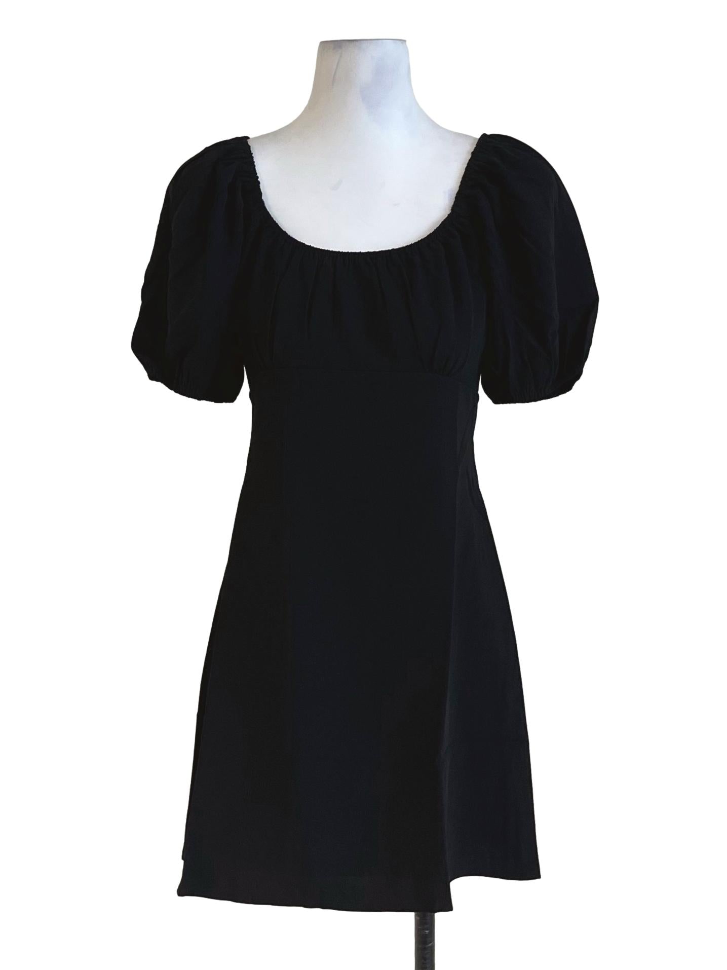 Black Rei Puffy Sleeve Dress