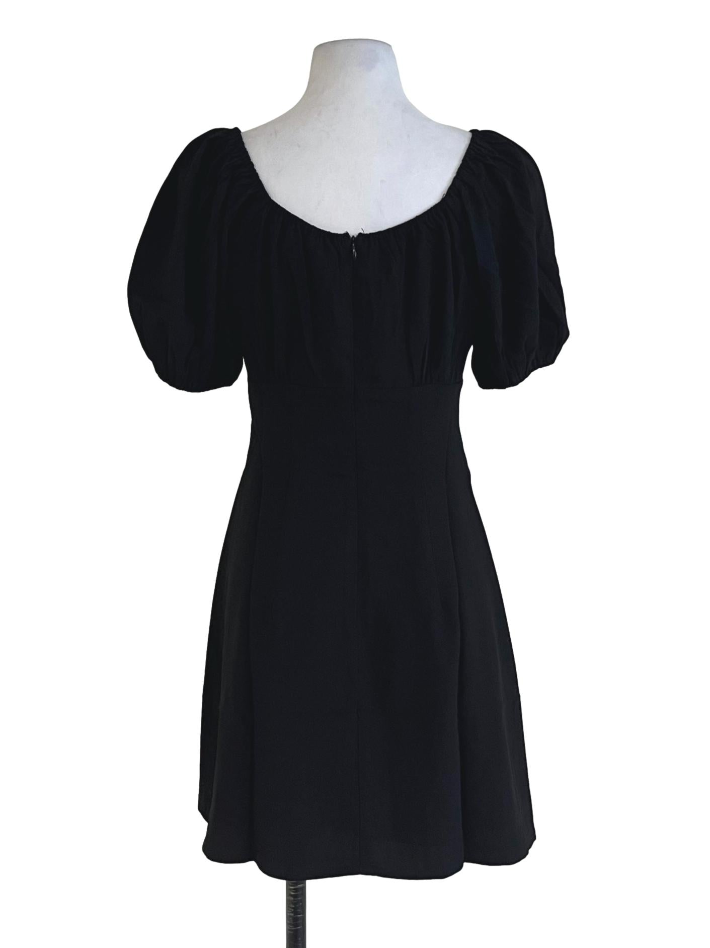 Black Rei Puffy Sleeve Dress