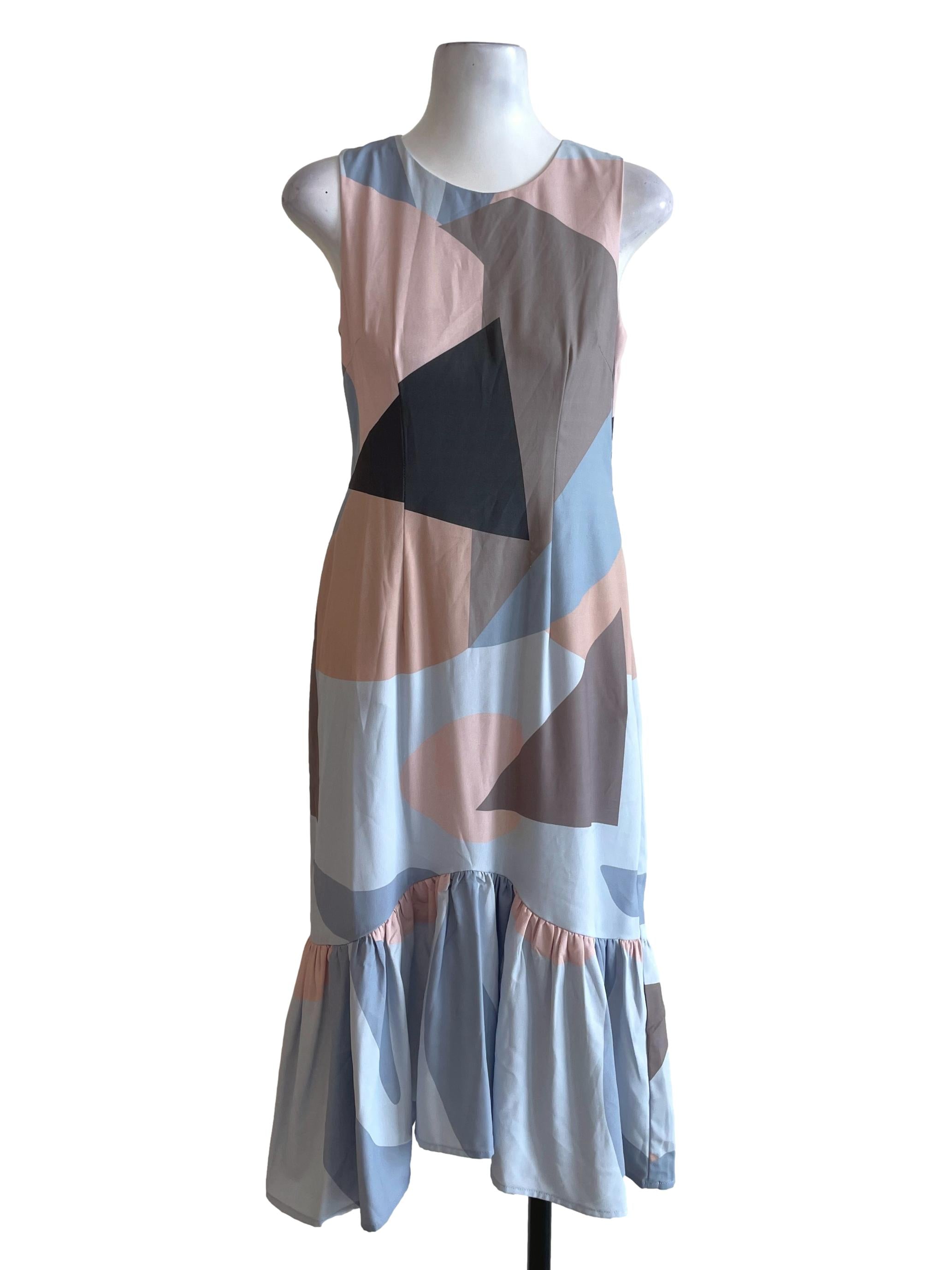 Pastel Blue Abstract Dress