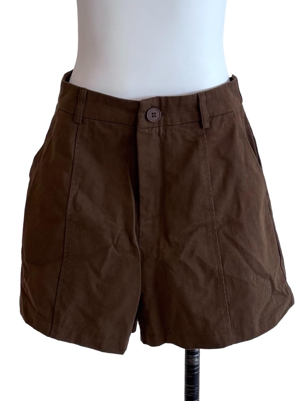 Coffee Brown Front Line Shorts