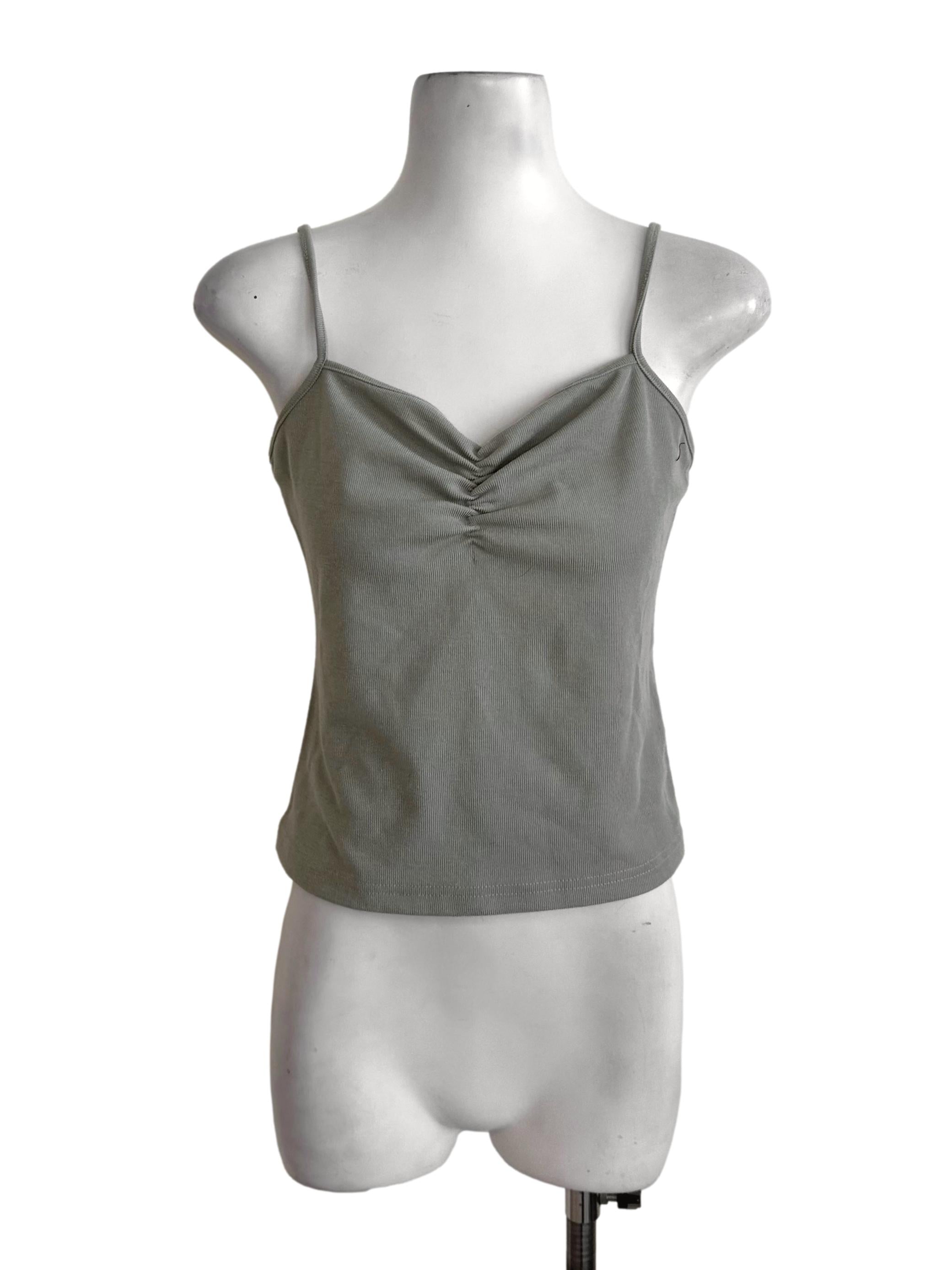 Sage Green V Neck Casual Top