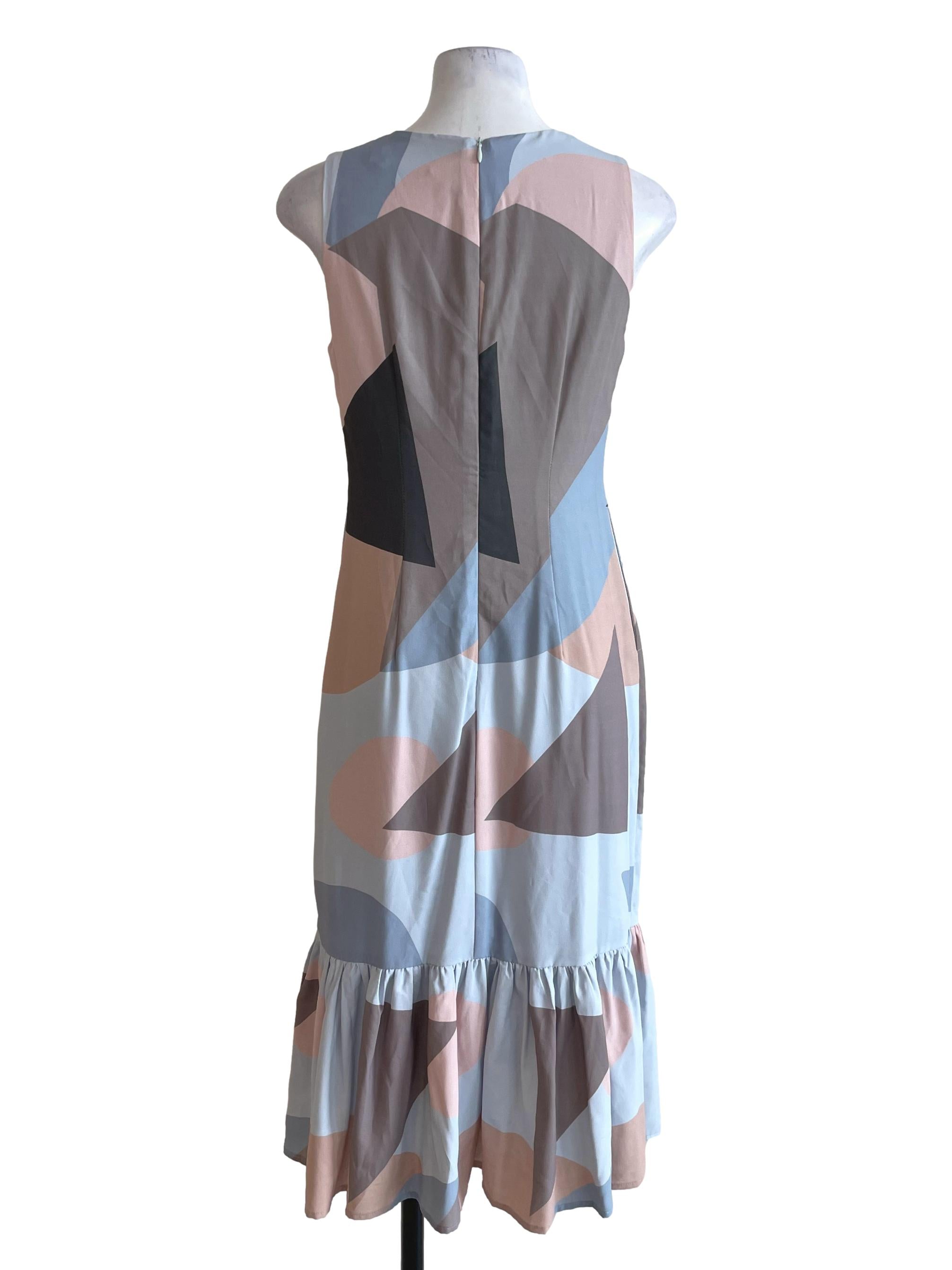 Pastel Blue Abstract Dress