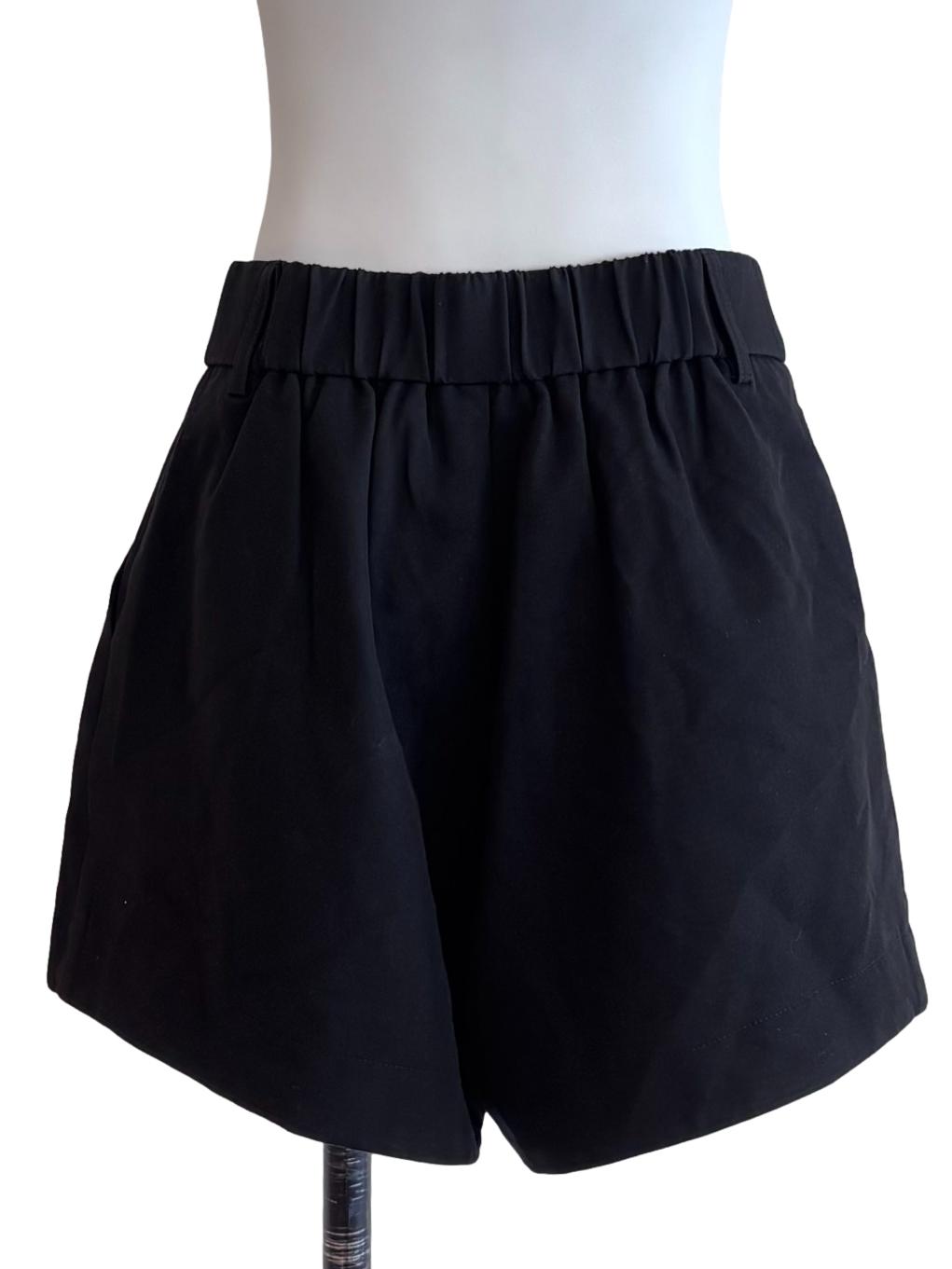 Black Pleated Shorts