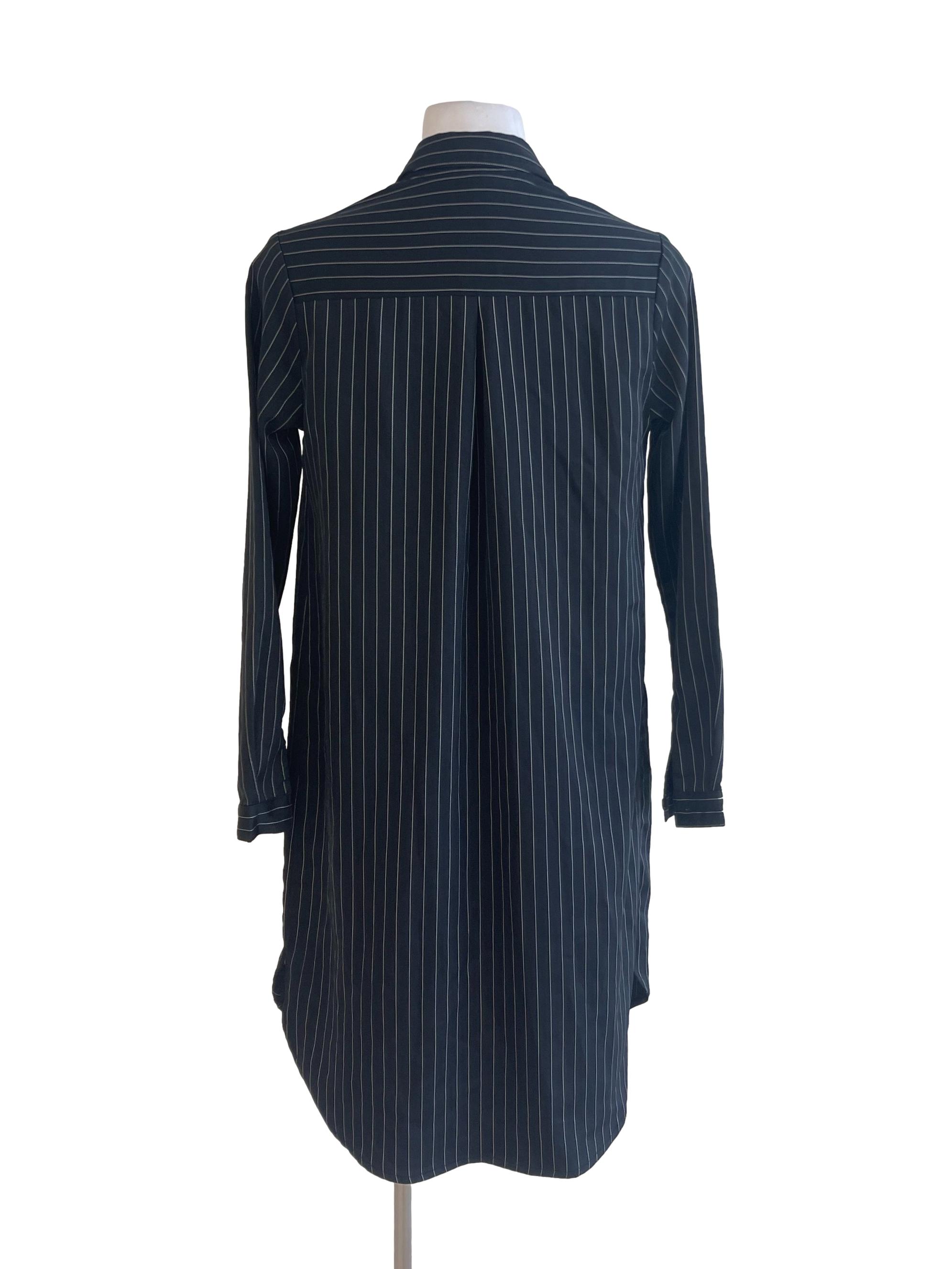 Black Pinstripe Trapeze Shirt