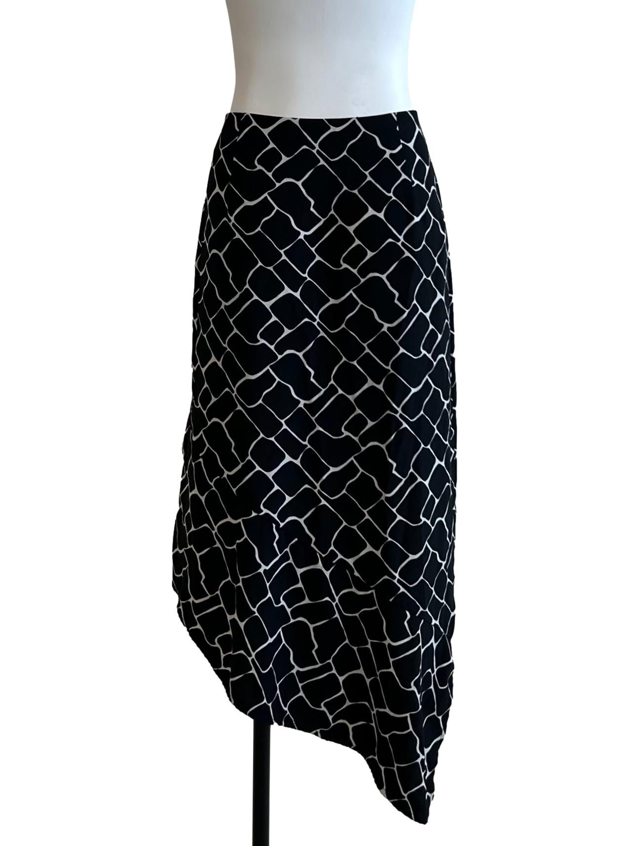 Matte Black And White Skirt