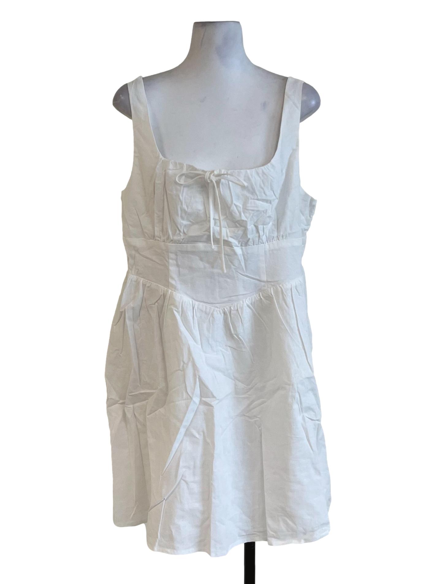 White Erica Corset Linen Dress