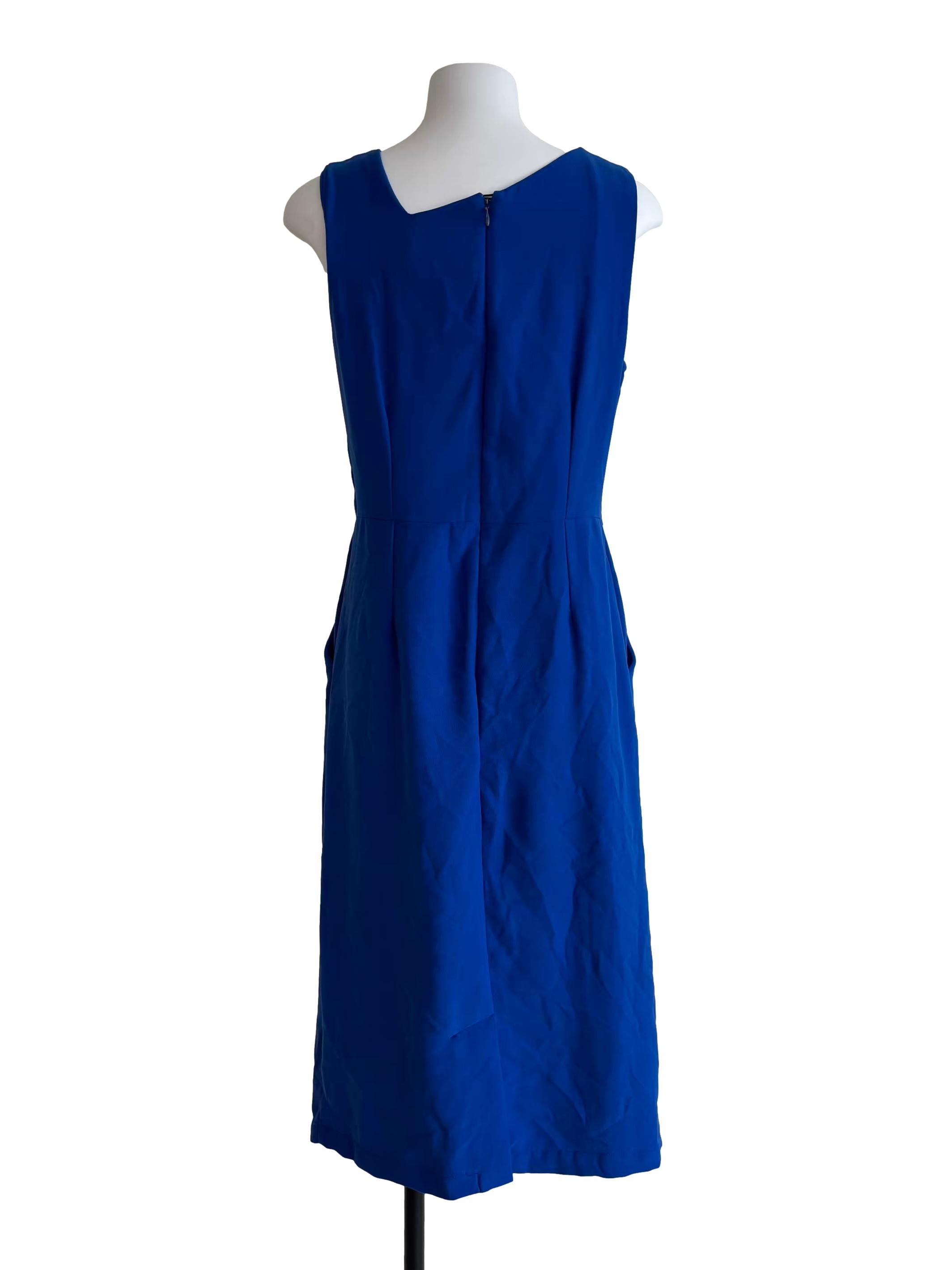 Cobalt Blue Sleeveless A-Line Dress