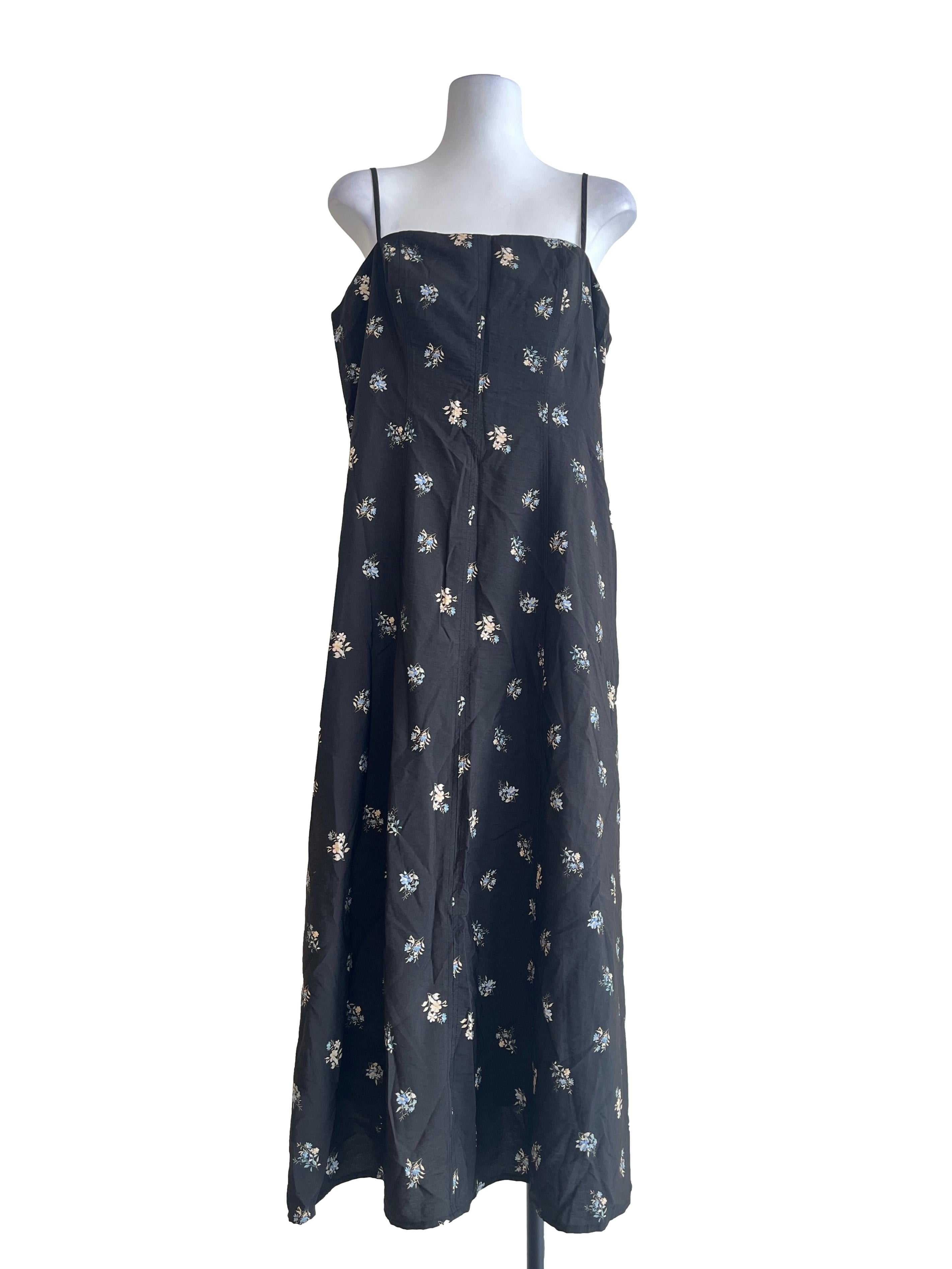 Grease Black Spaghetti Strap Slip Dress
