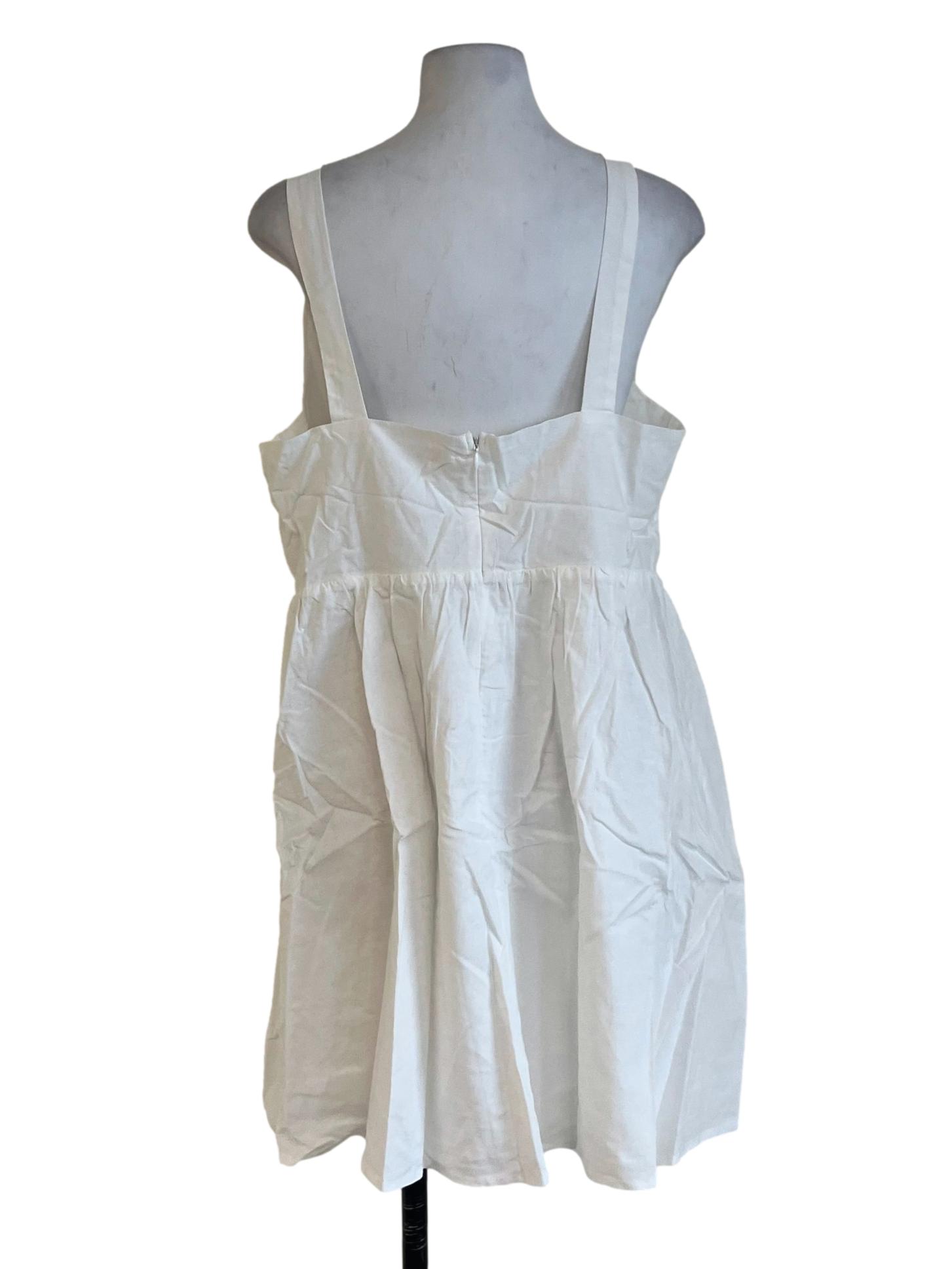 White Erica Corset Linen Dress