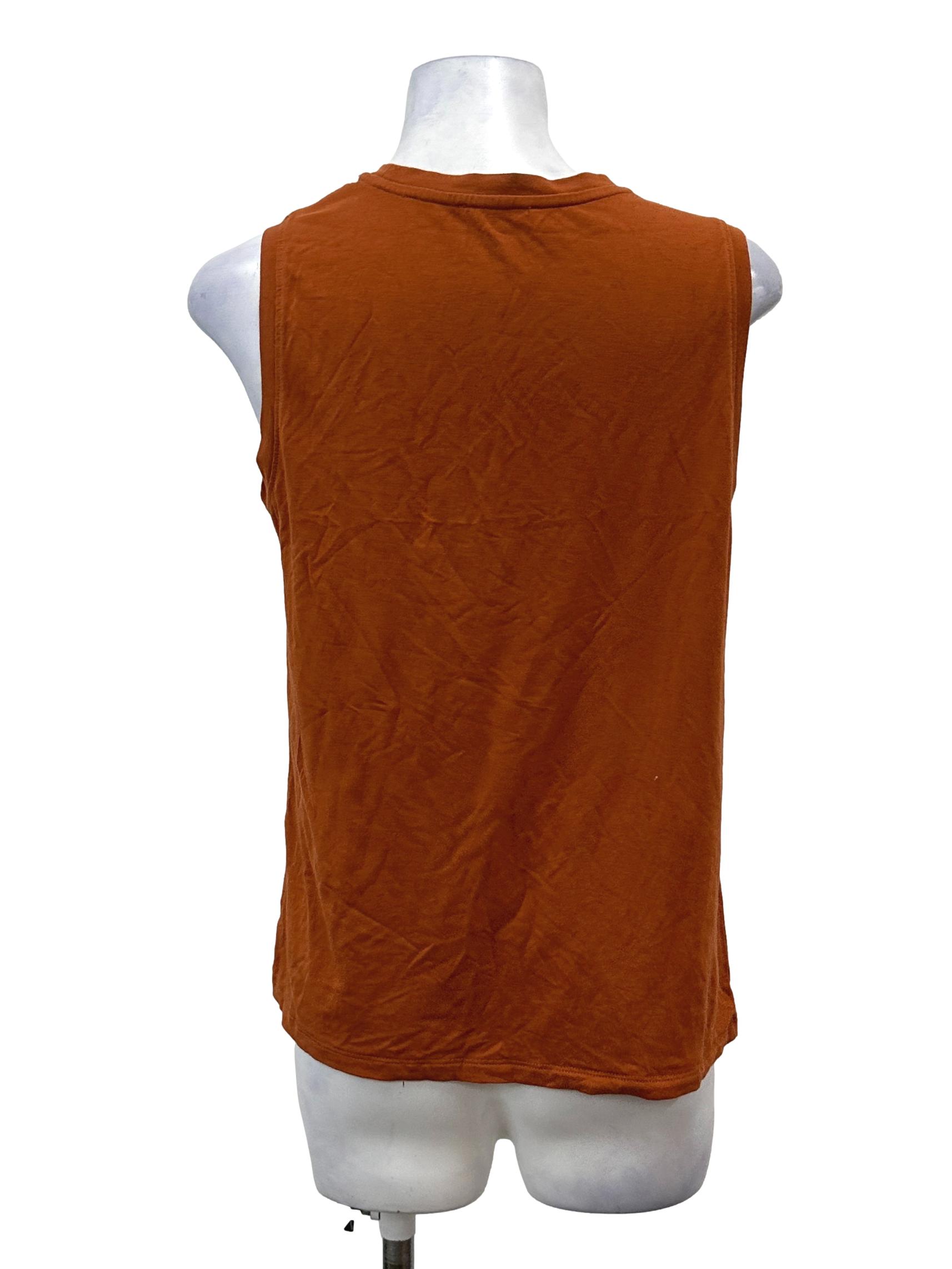 Burnt Orange Round Neck Tank Top OSN