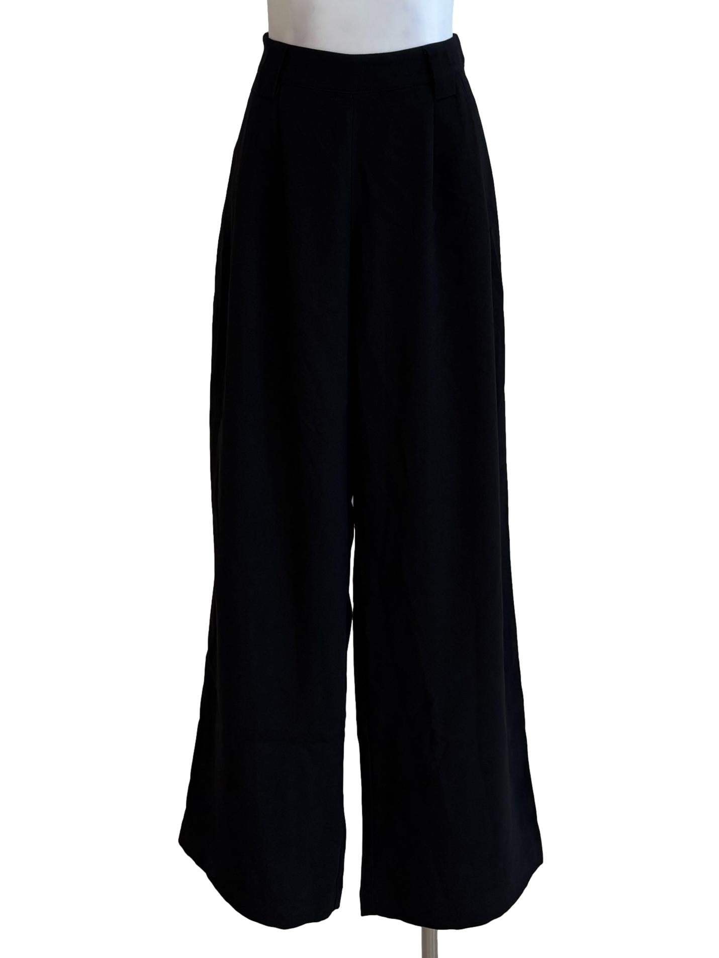 Onyx Black Wide Leg Slacks