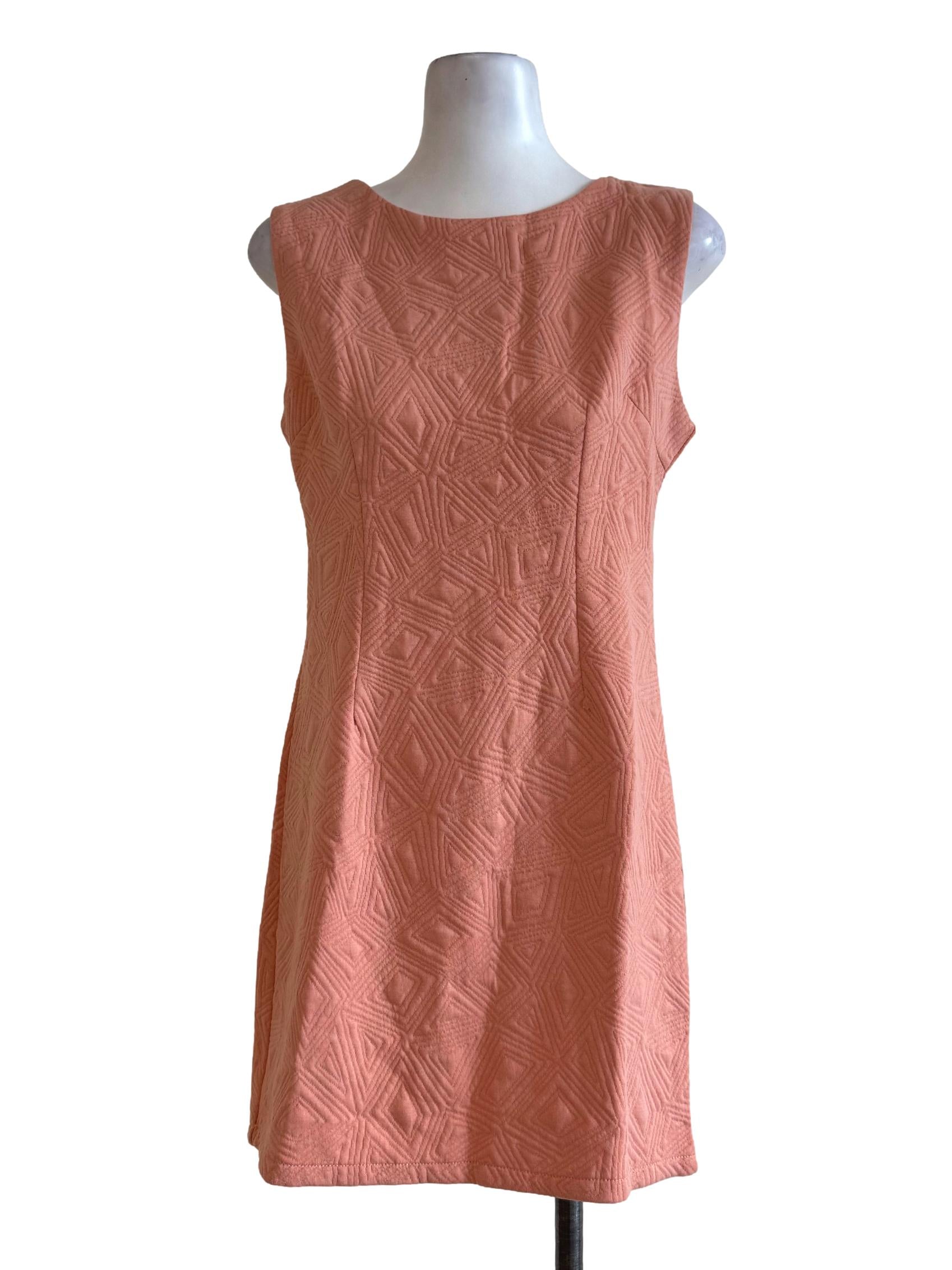 Textured Peach Empire Dress