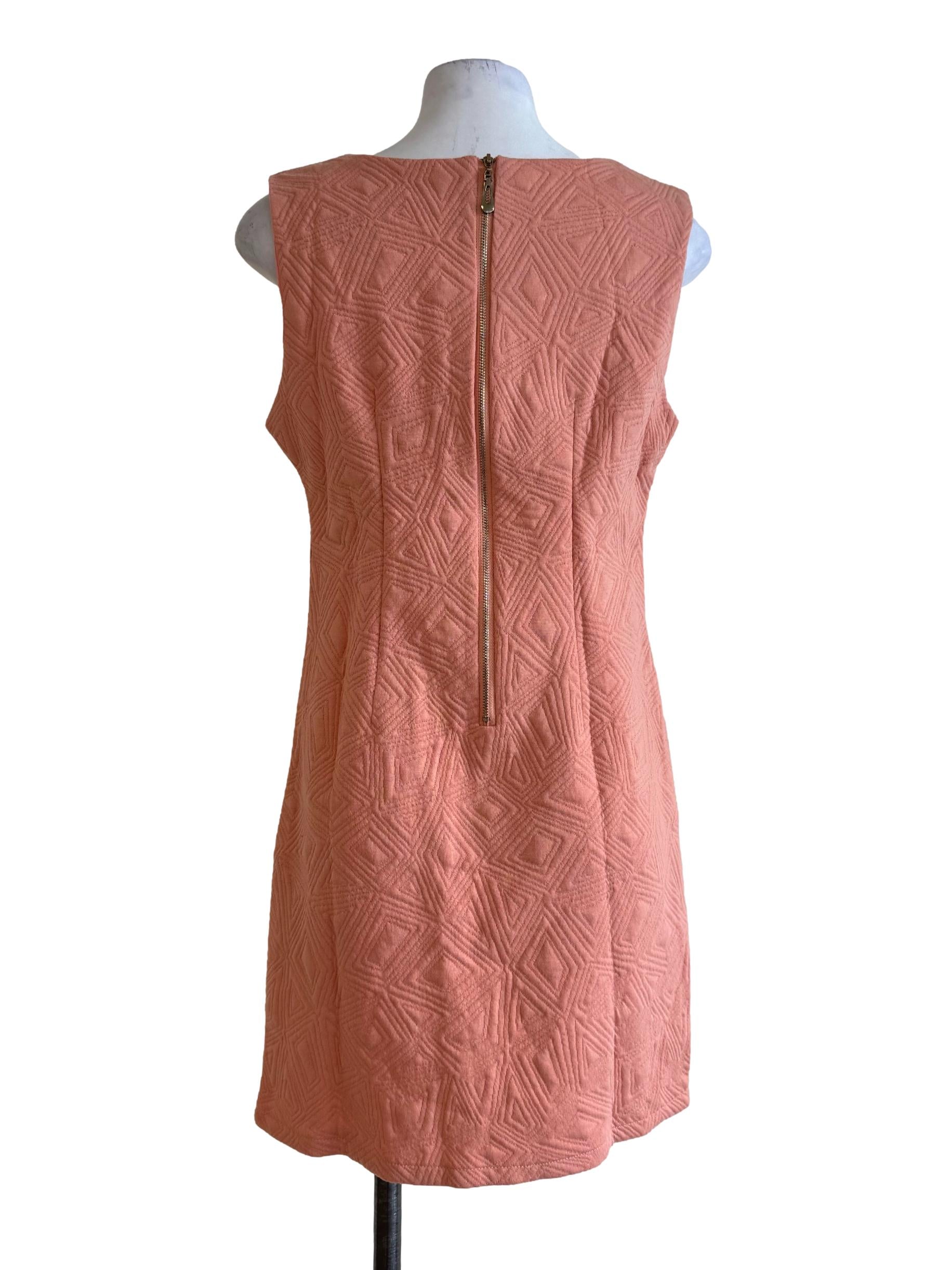 Textured Peach Empire Dress