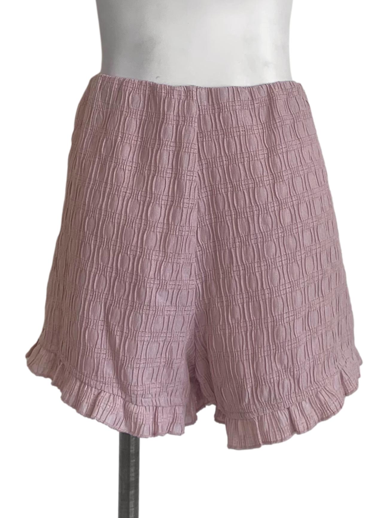 Rose Pink Textured Bloomer Shorts TTR