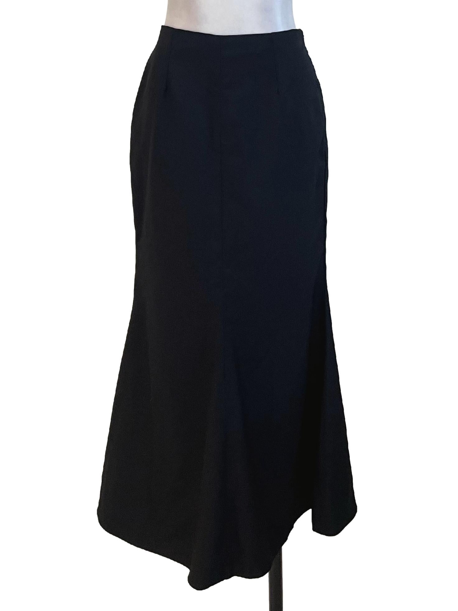 Black Wavy Hem Skirt