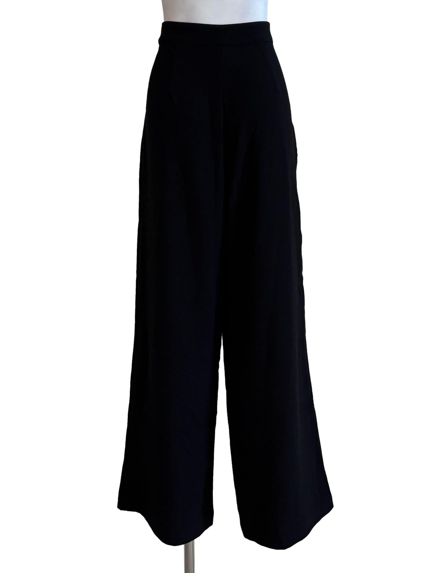 Onyx Black Wide Leg Slacks