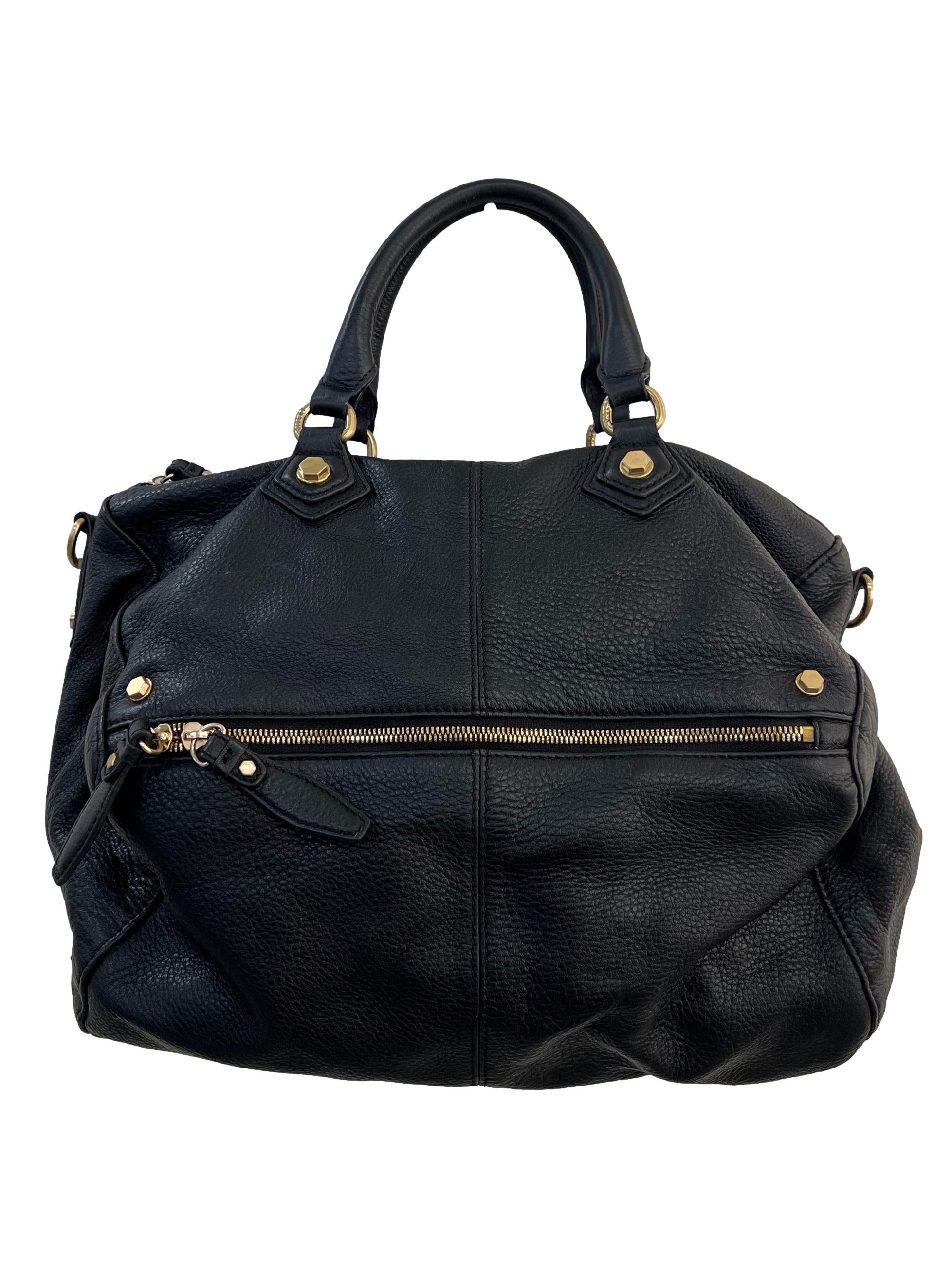 Two Way Black Leather Bag
