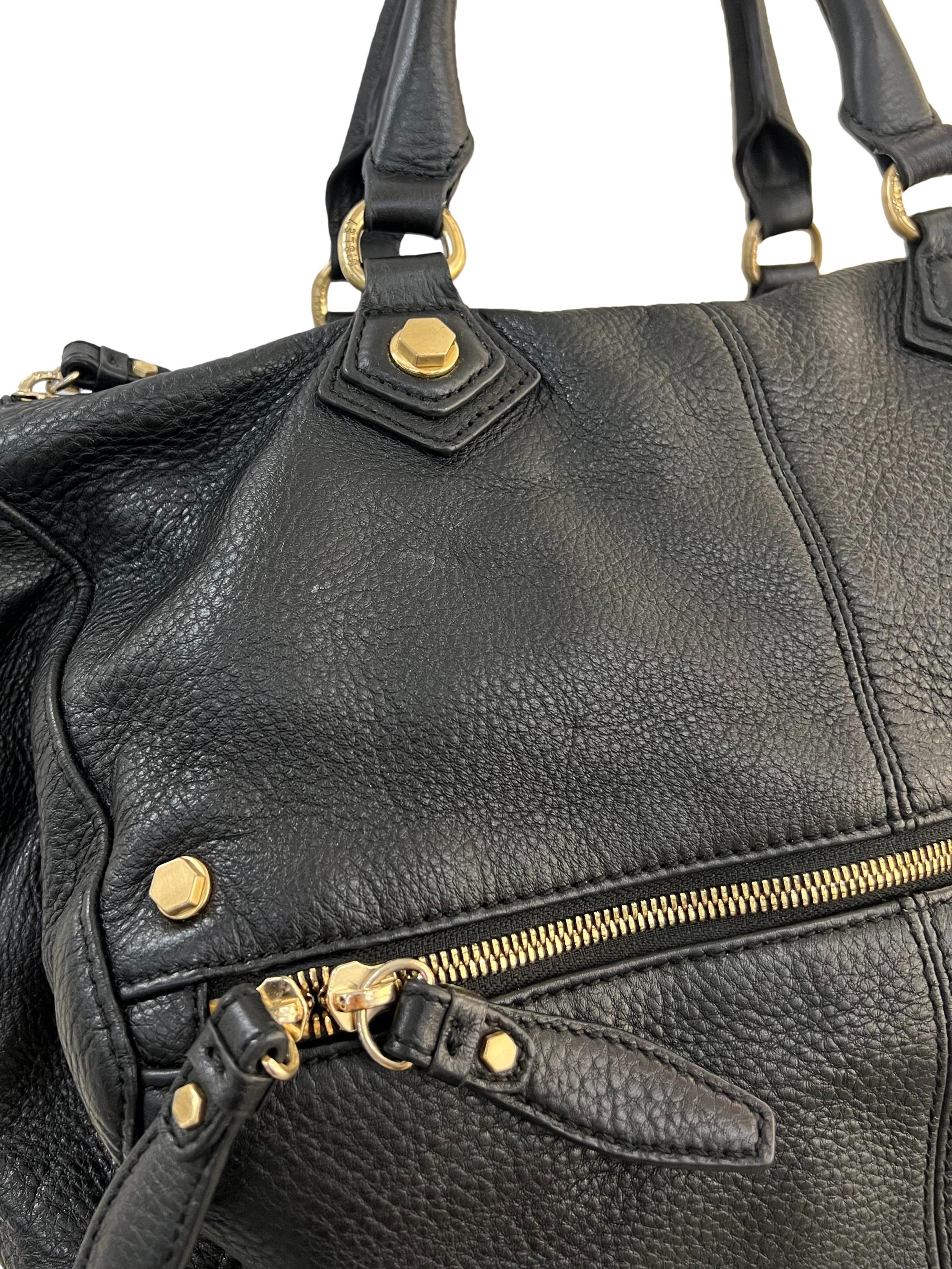Two Way Black Leather Bag