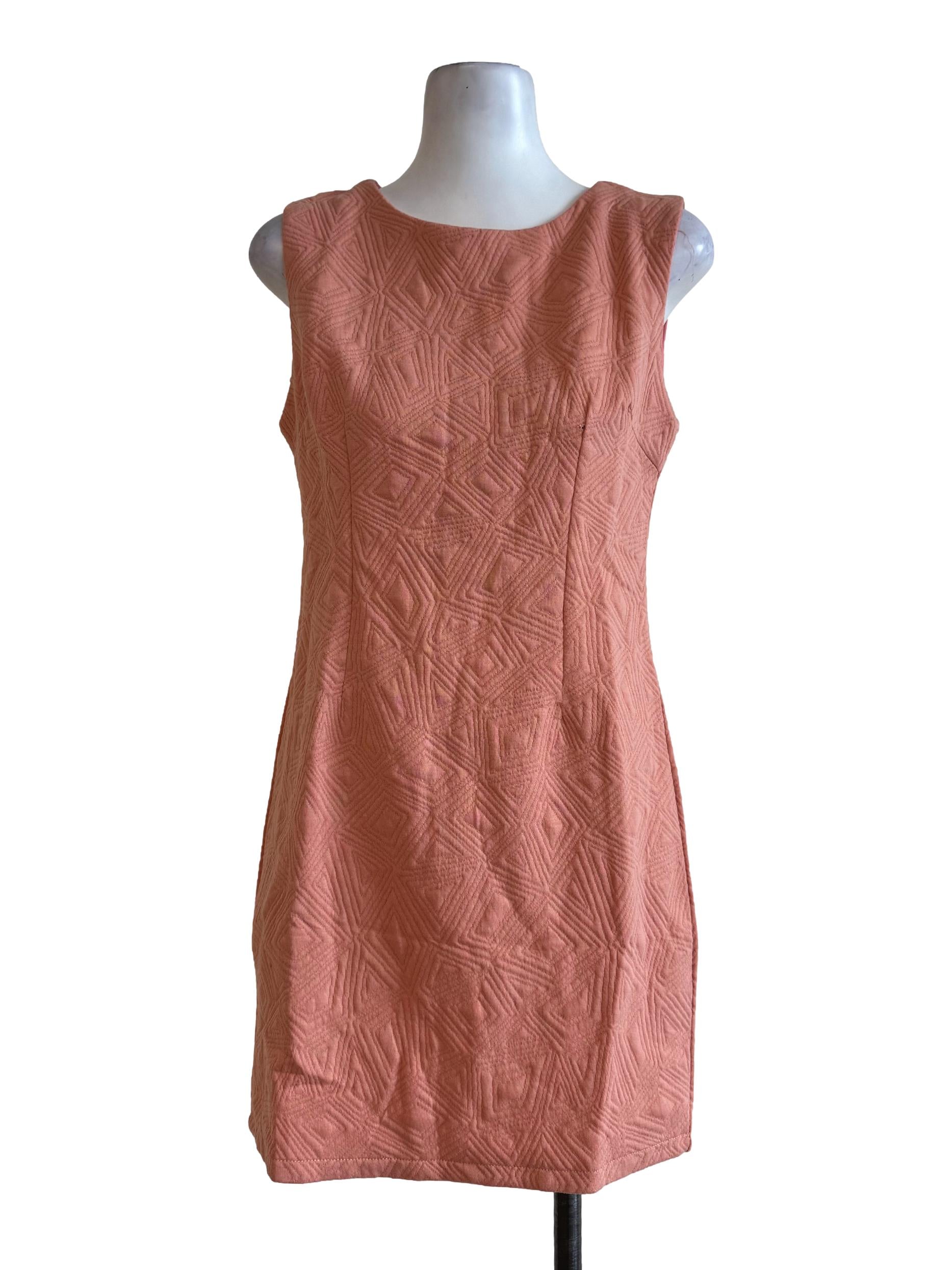Textured Peach Empire Dress