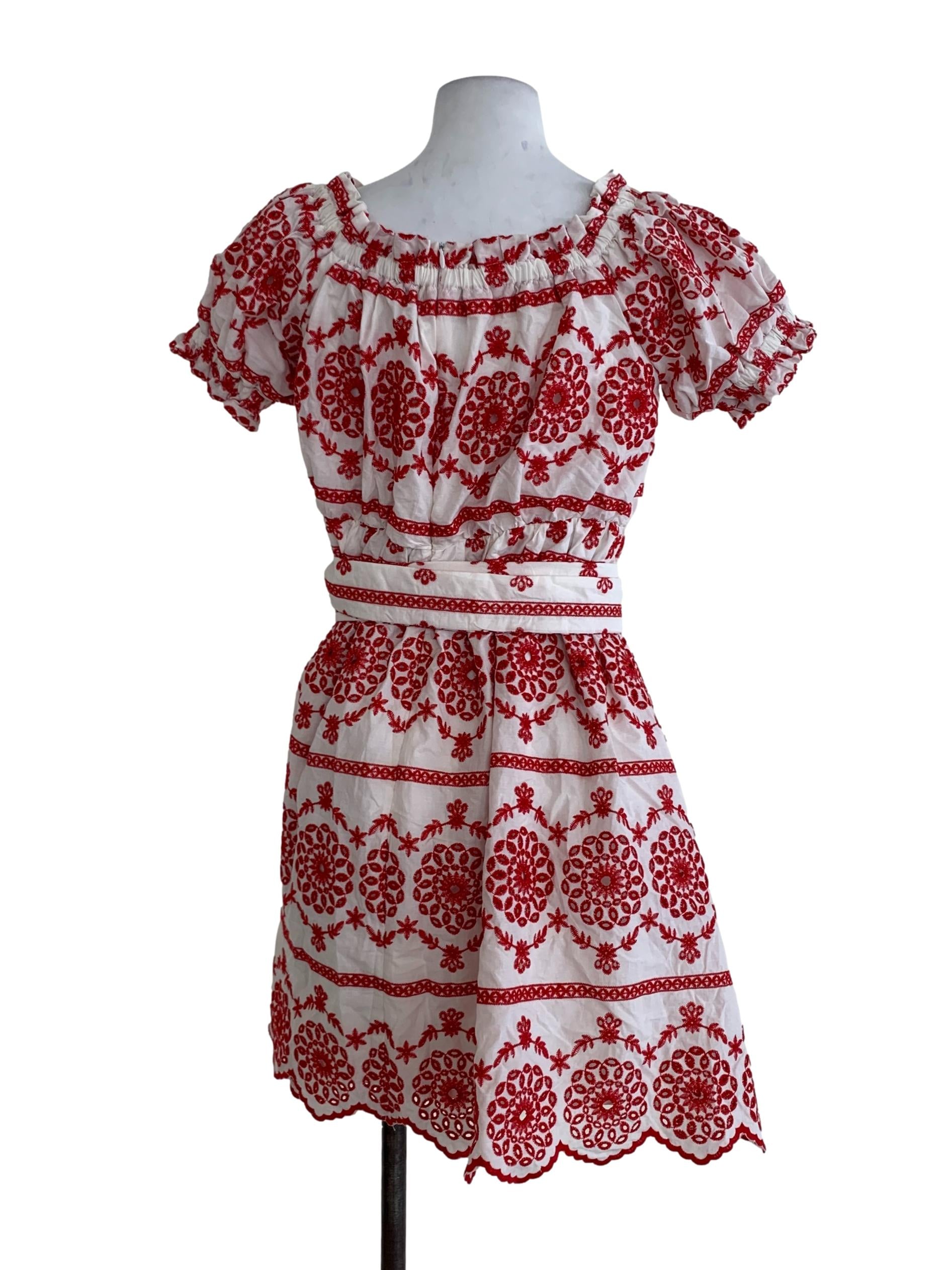 White Eyelet Lace Empire Dress