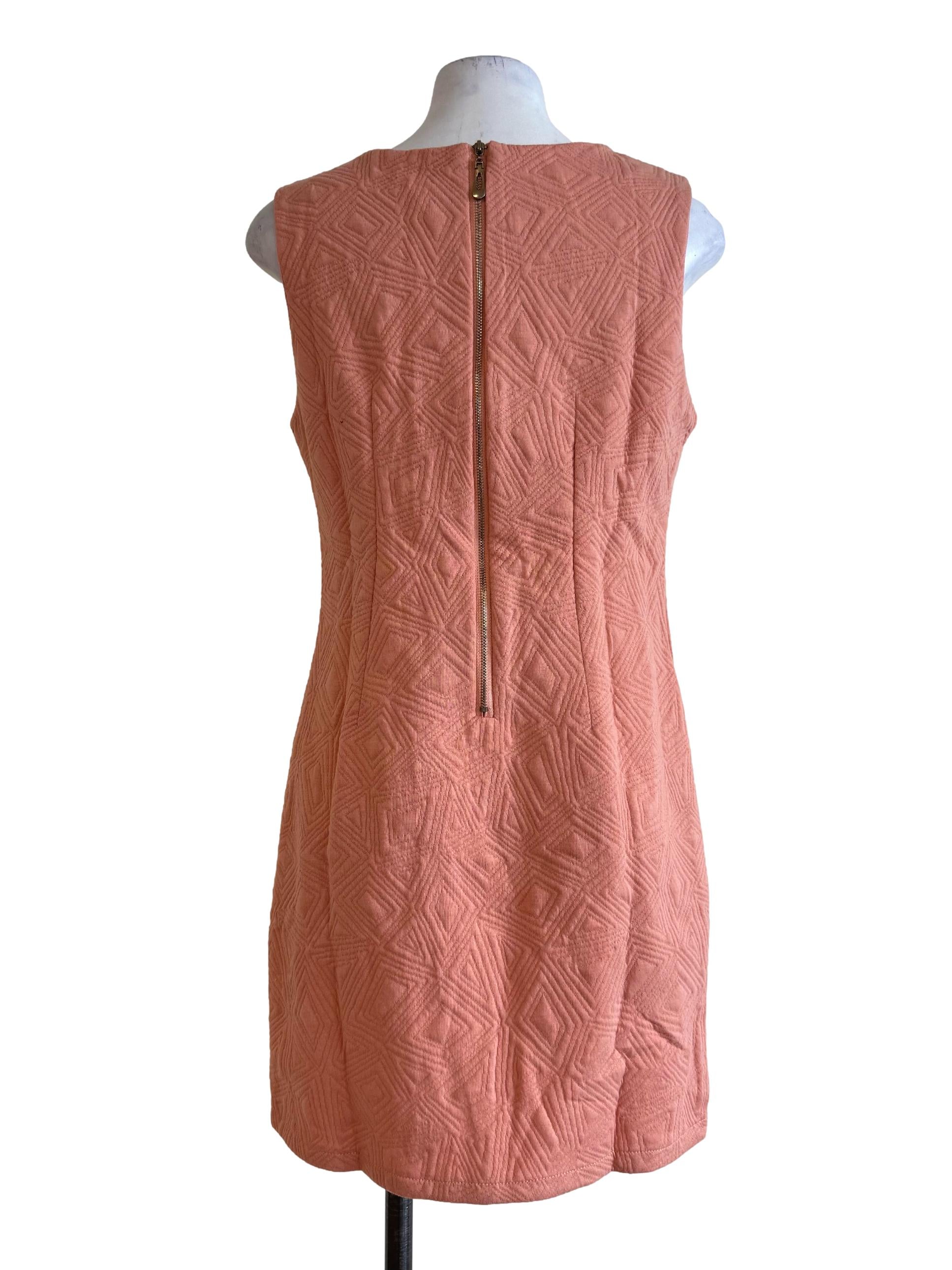 Textured Peach Empire Dress