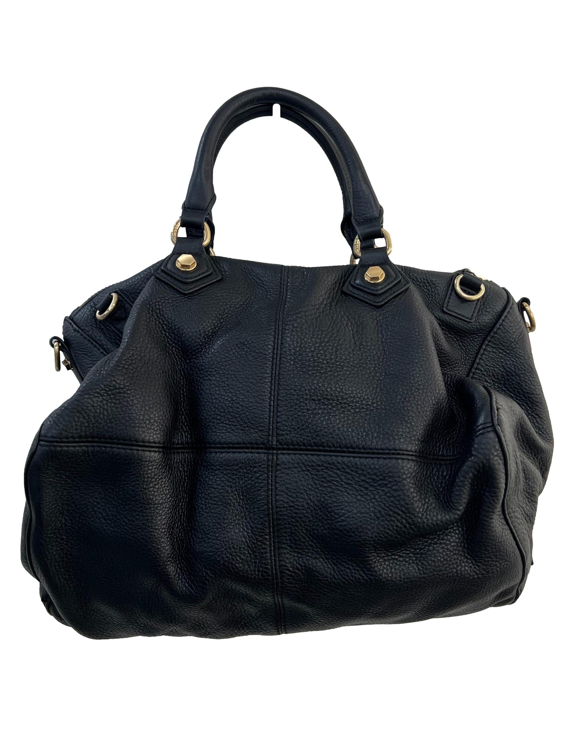 Two Way Black Leather Bag