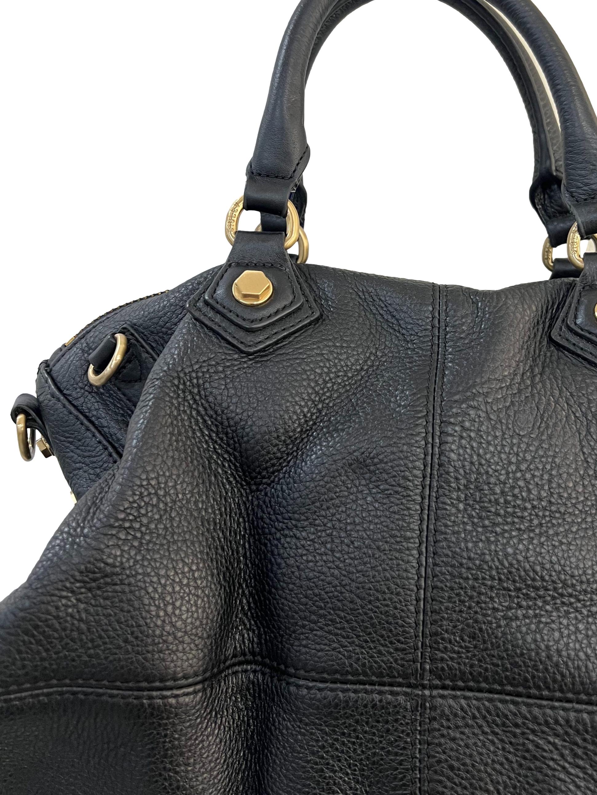 Two Way Black Leather Bag