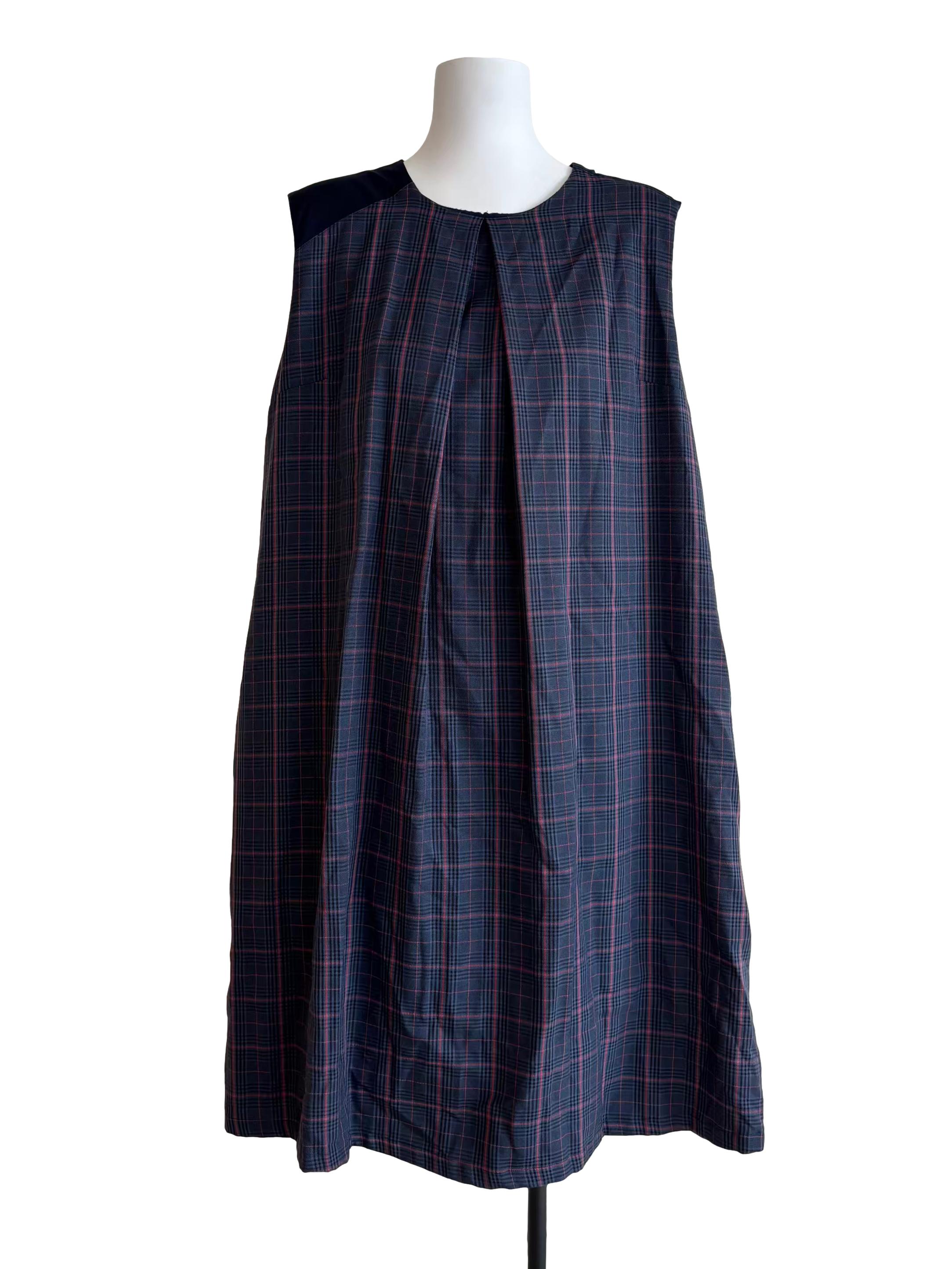 Aegean Blue Plaid Shift Dress