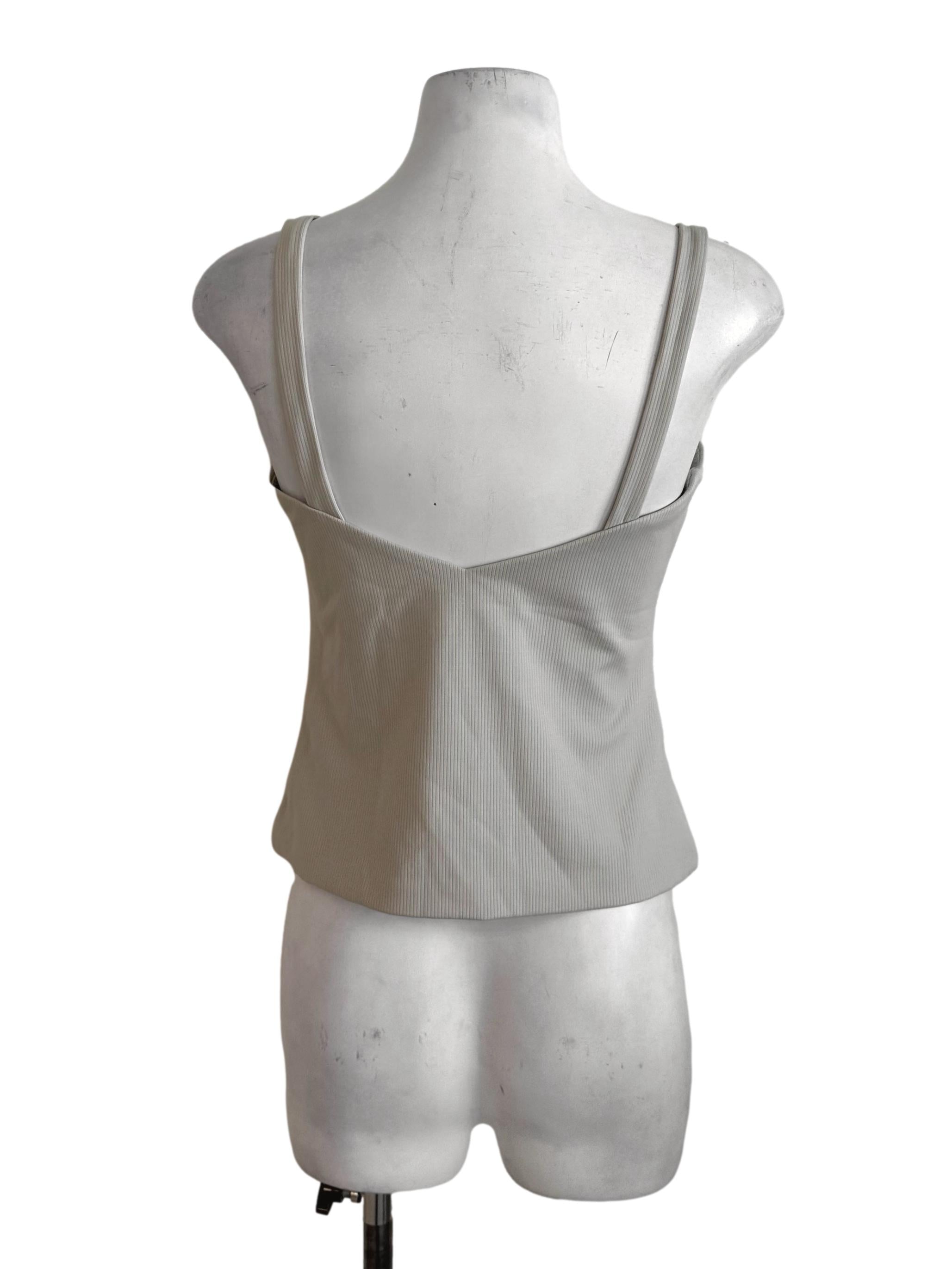 Sand Beige Square Neck Textured Casual Top LB