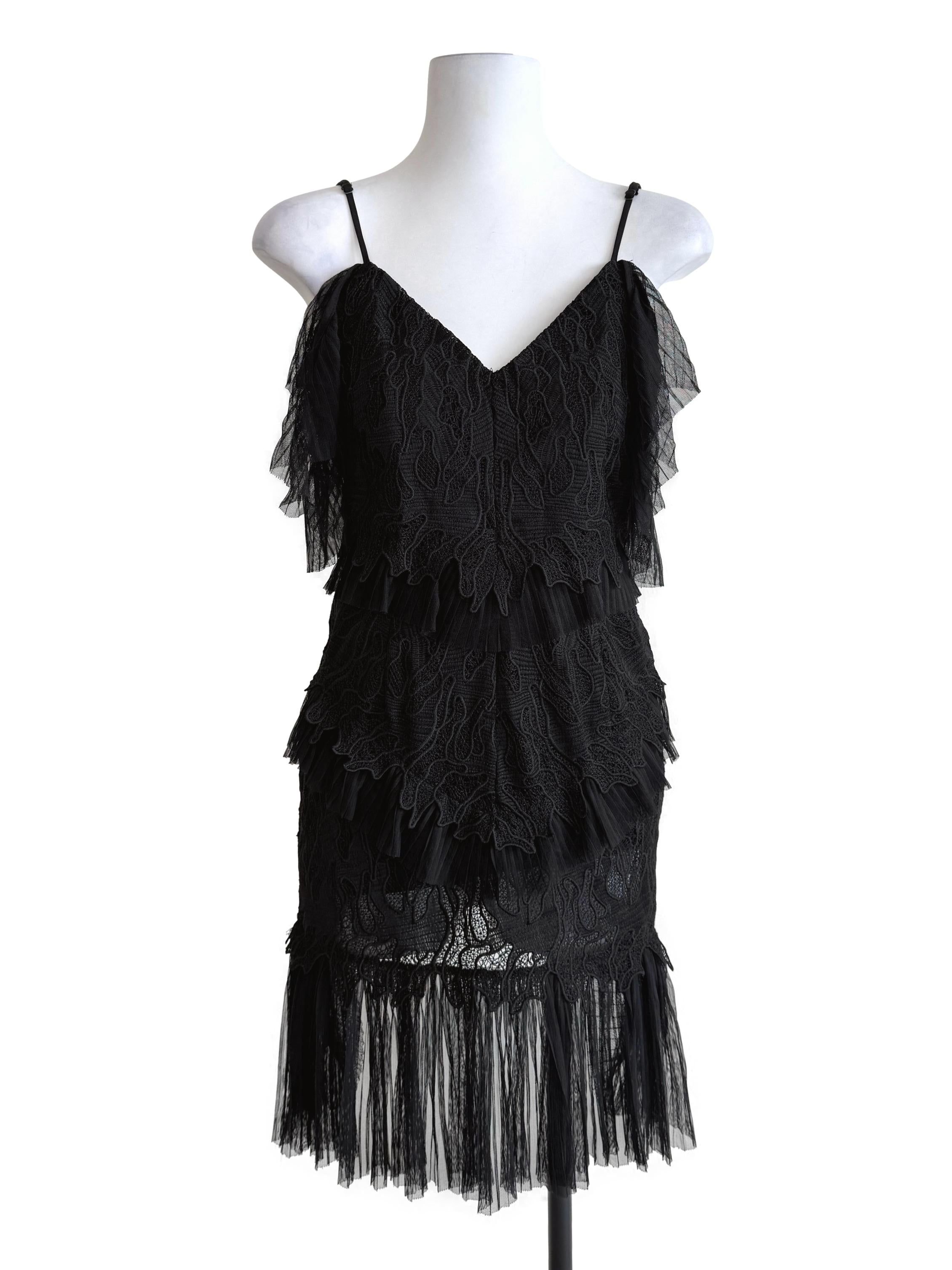 Black Tiered Sheath Dress