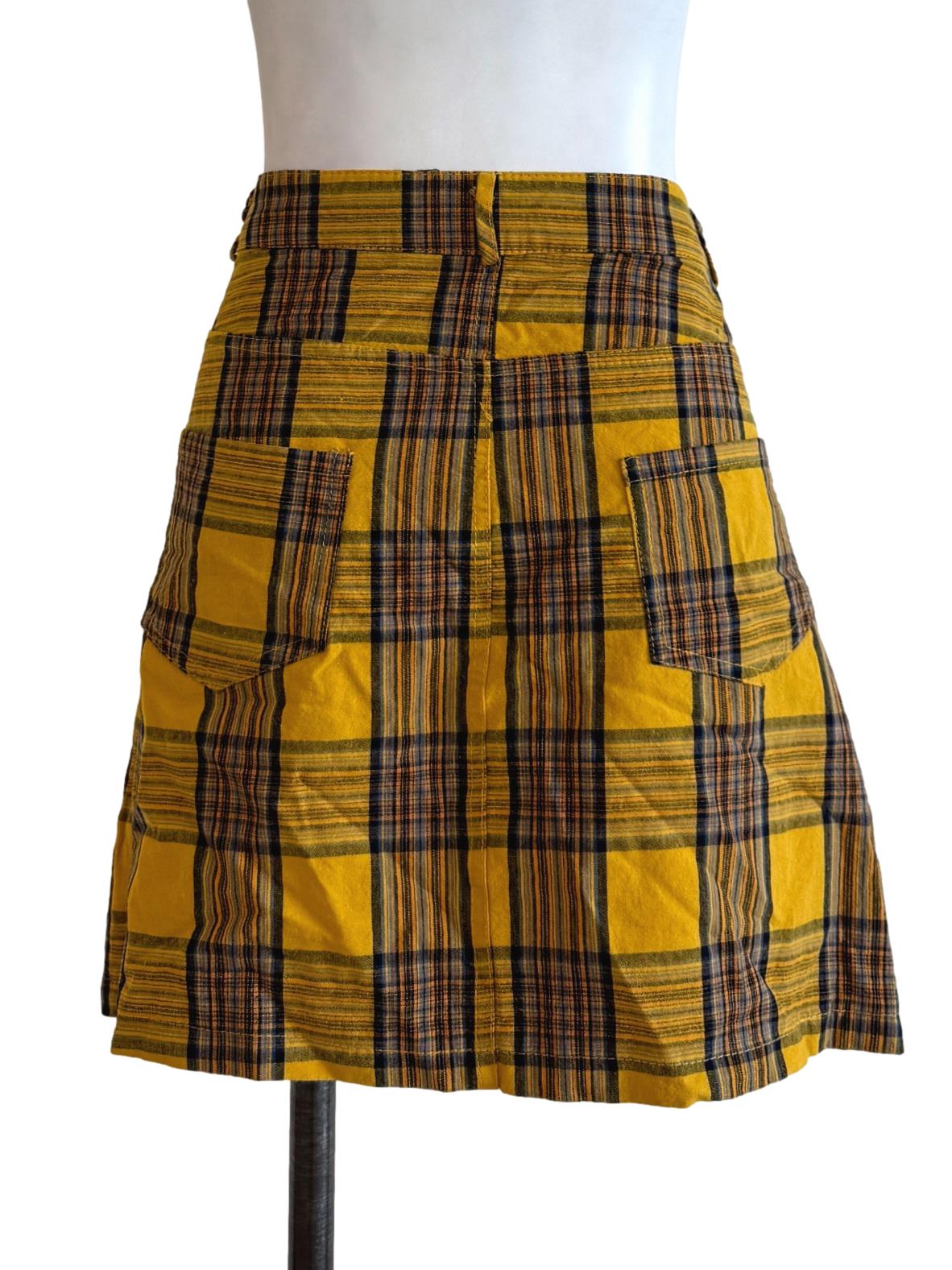 Mustard Gingham Mini Skirt TEM