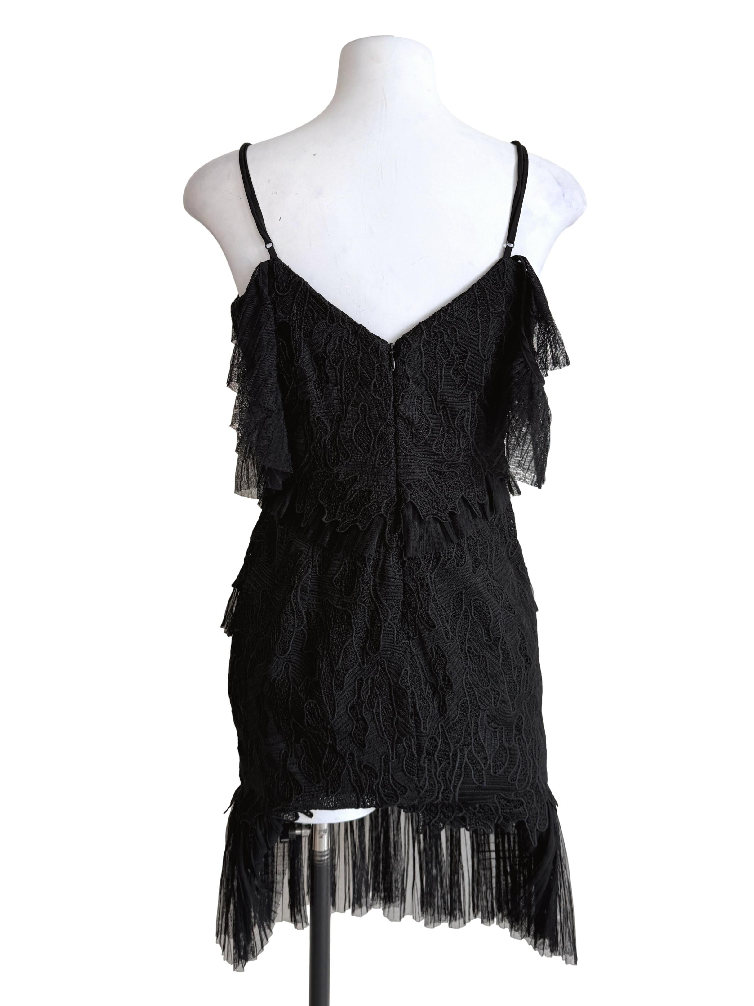 Black Tiered Sheath Dress