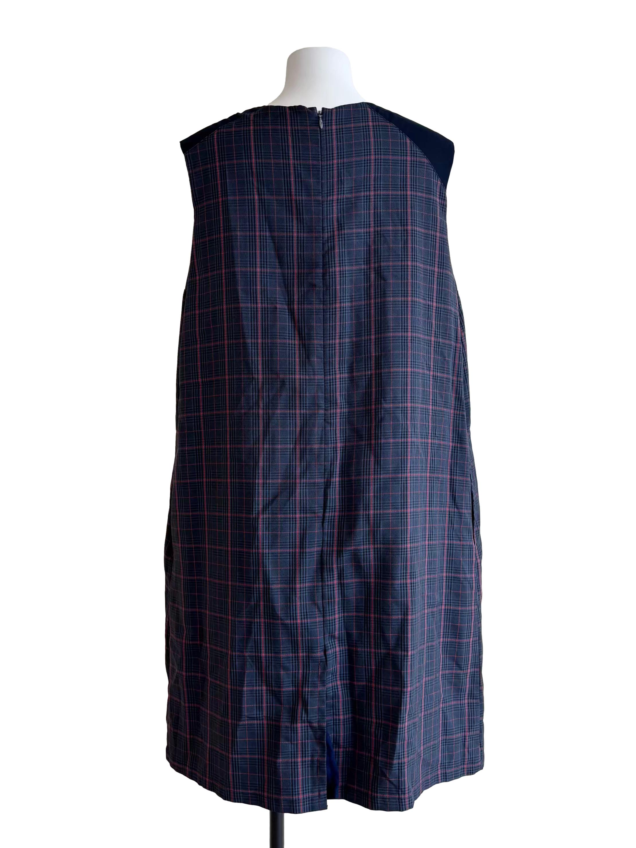 Aegean Blue Plaid Shift Dress