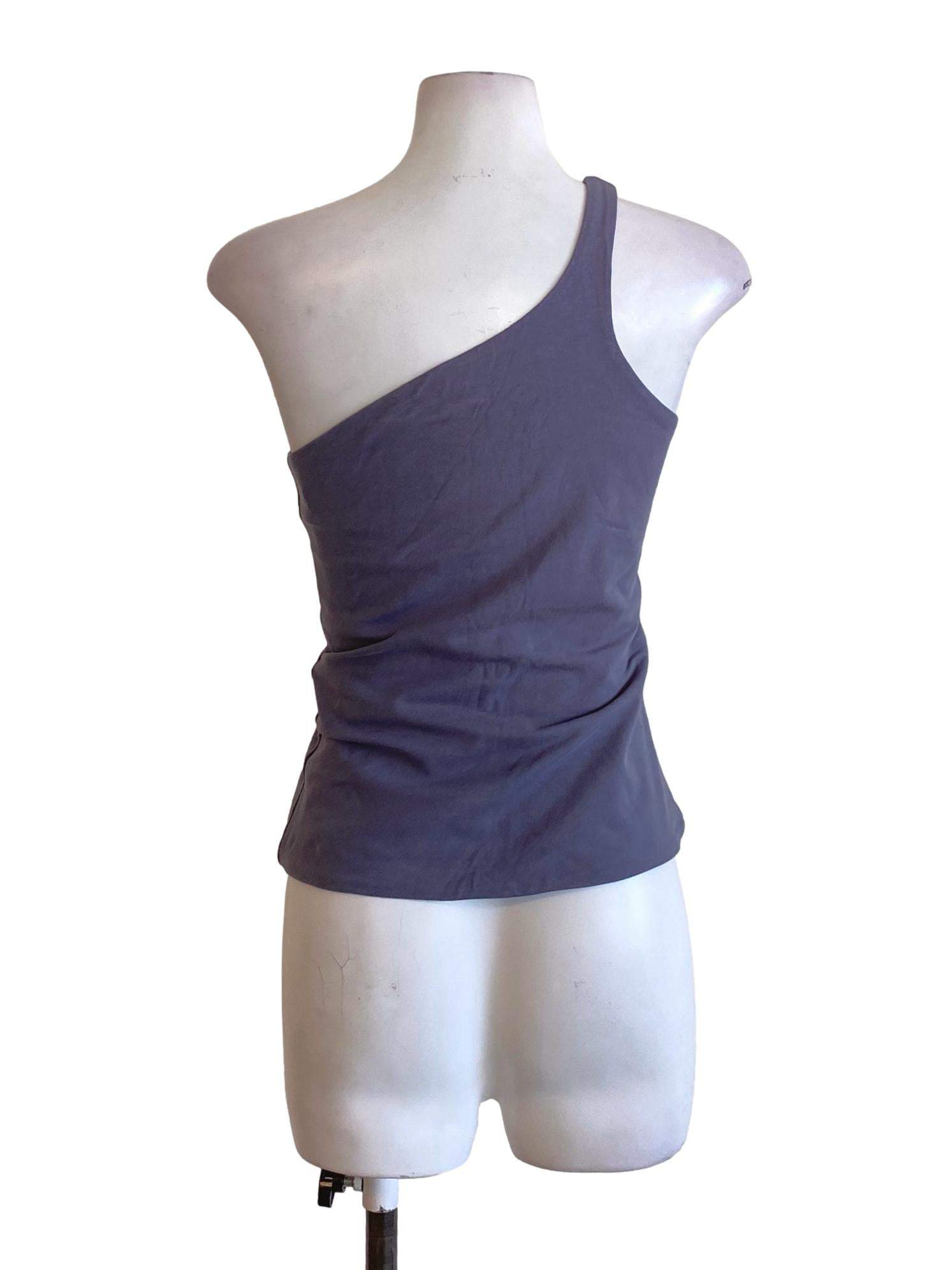 Porpoise Grey One Shoulder Fit Tank Top TCL